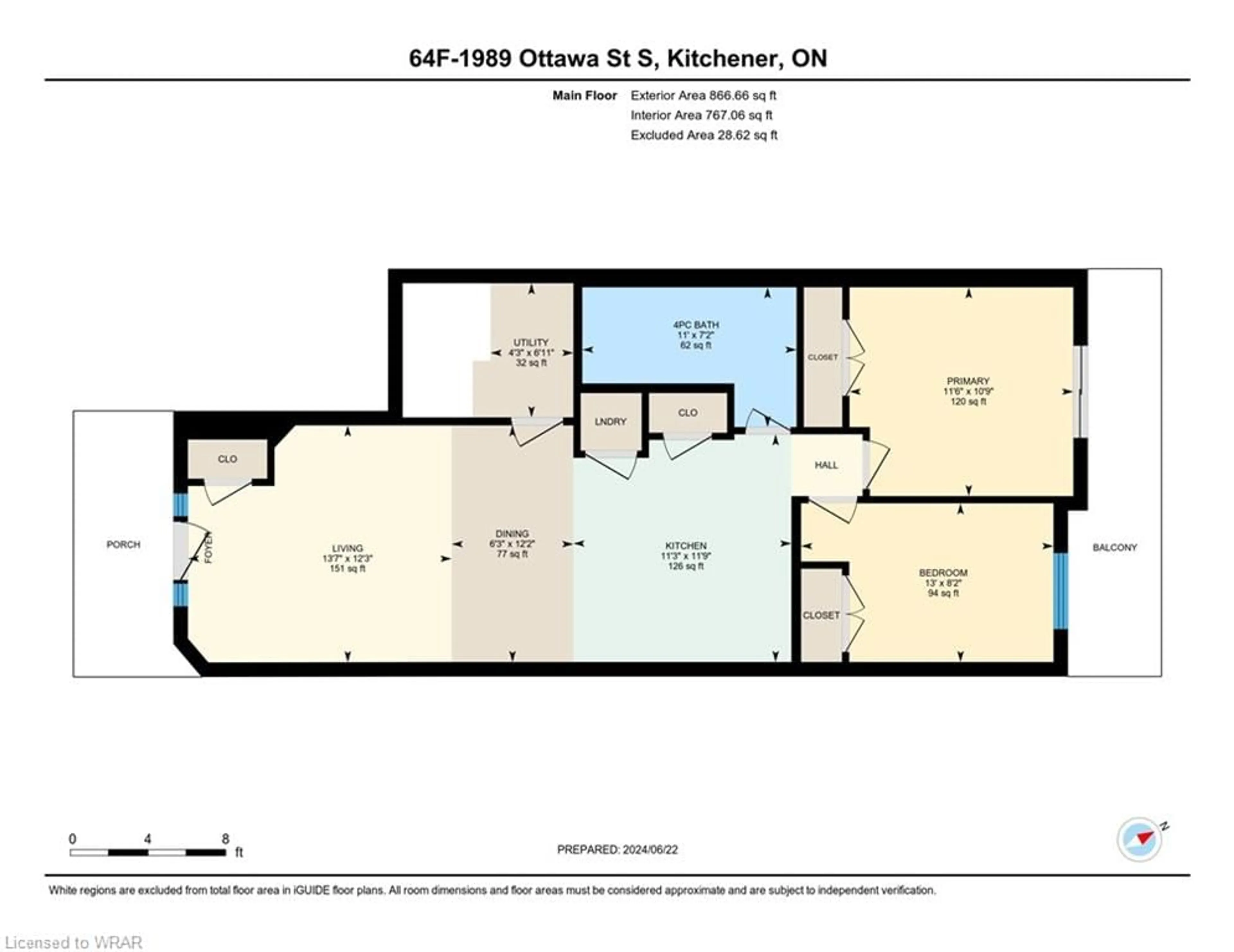 Floor plan for 1989 Ottawa St #64F, Kitchener Ontario N2E 0G7