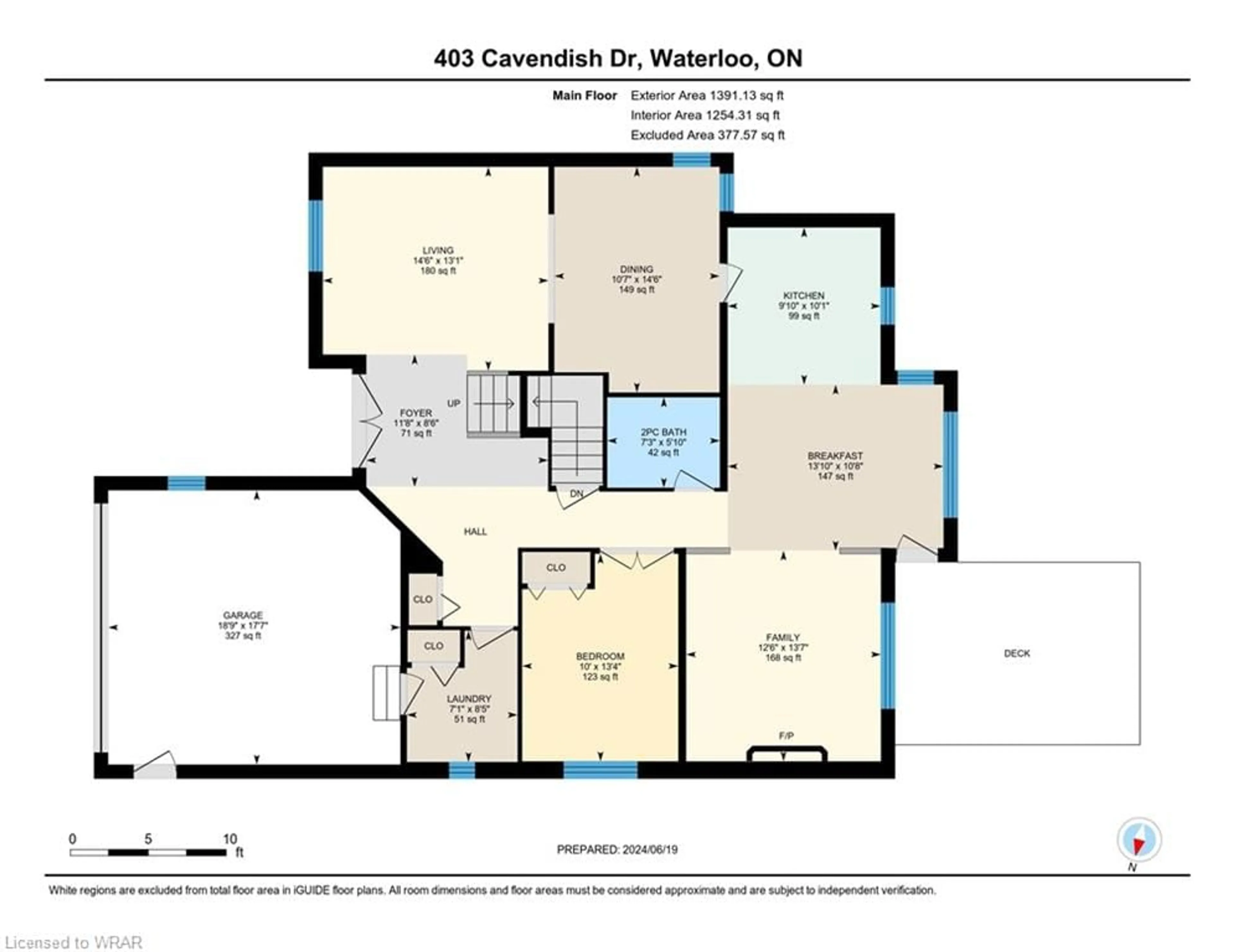 Floor plan for 403 Cavendish Dr, Waterloo Ontario N2T 2N6
