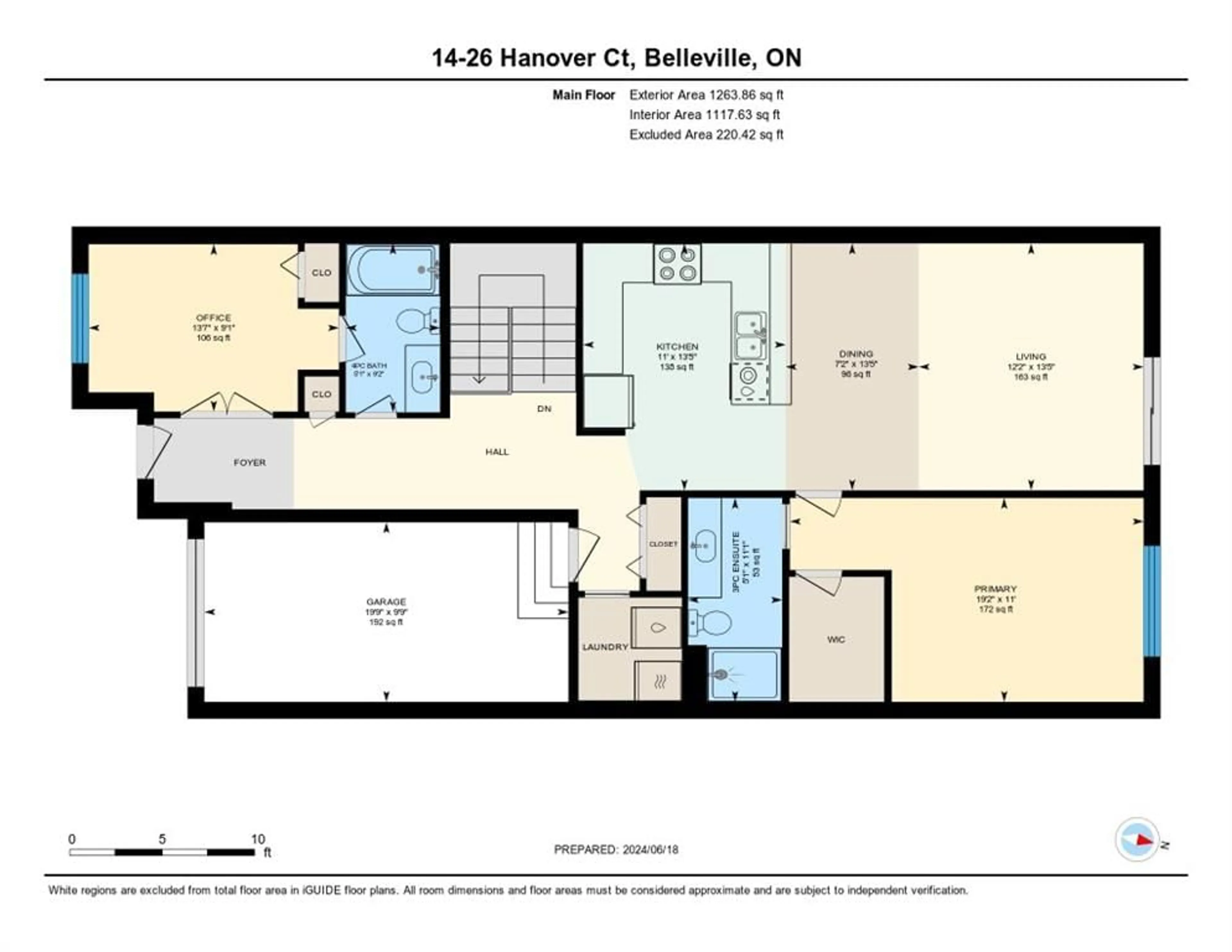 Floor plan for 26 Hanover Crt #14, Belleville Ontario K8N 0B3