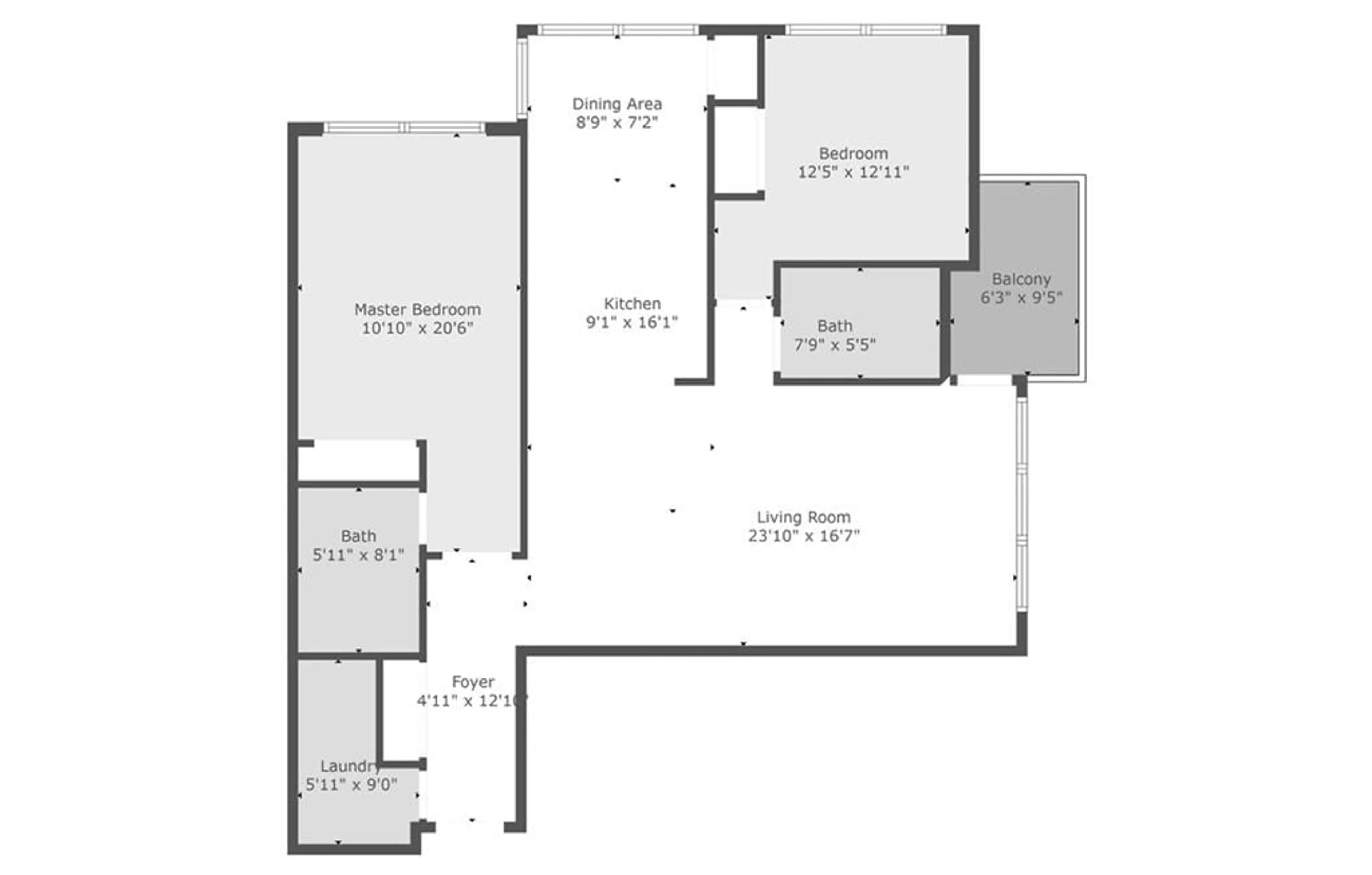 Floor plan for 65 Ellen St #808, Barrie Ontario L4N 3A5