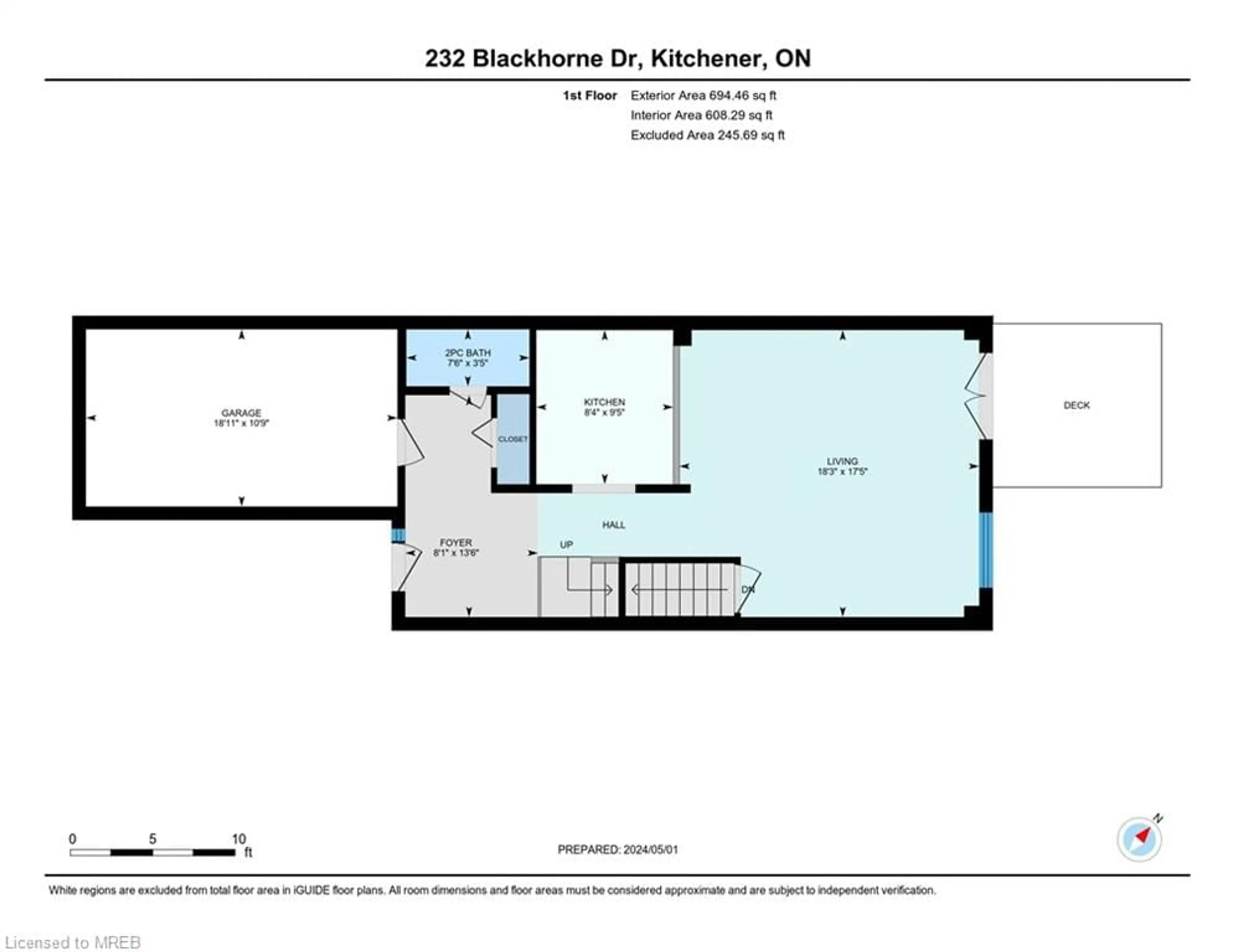 Floor plan for 232 Blackhorne Dr, Kitchener Ontario N2E 1Z4