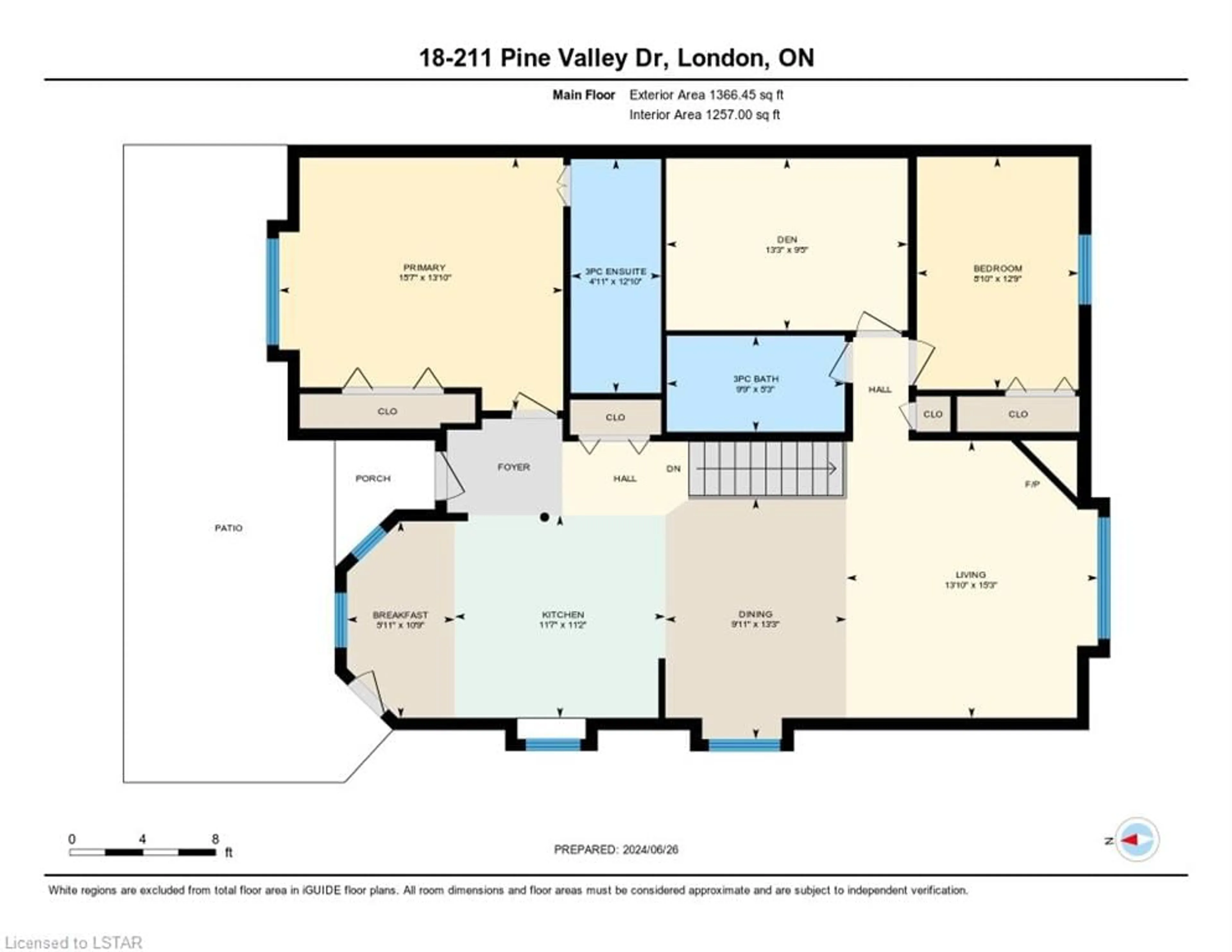 Floor plan for 211 Pine Valley Dr #18, London Ontario N6J 4W5