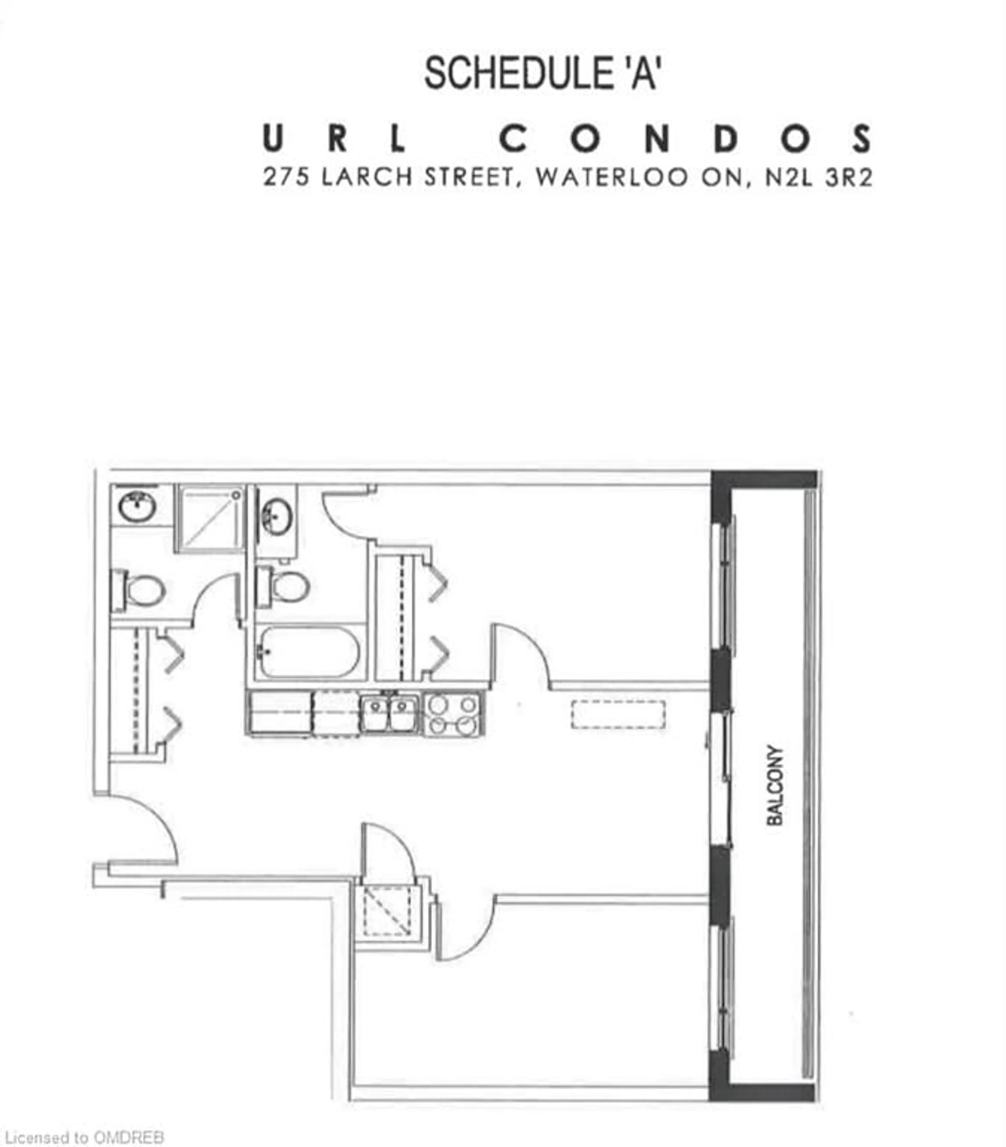 Floor plan for 275 Larch St #B510, Waterloo Ontario N2L 0J2