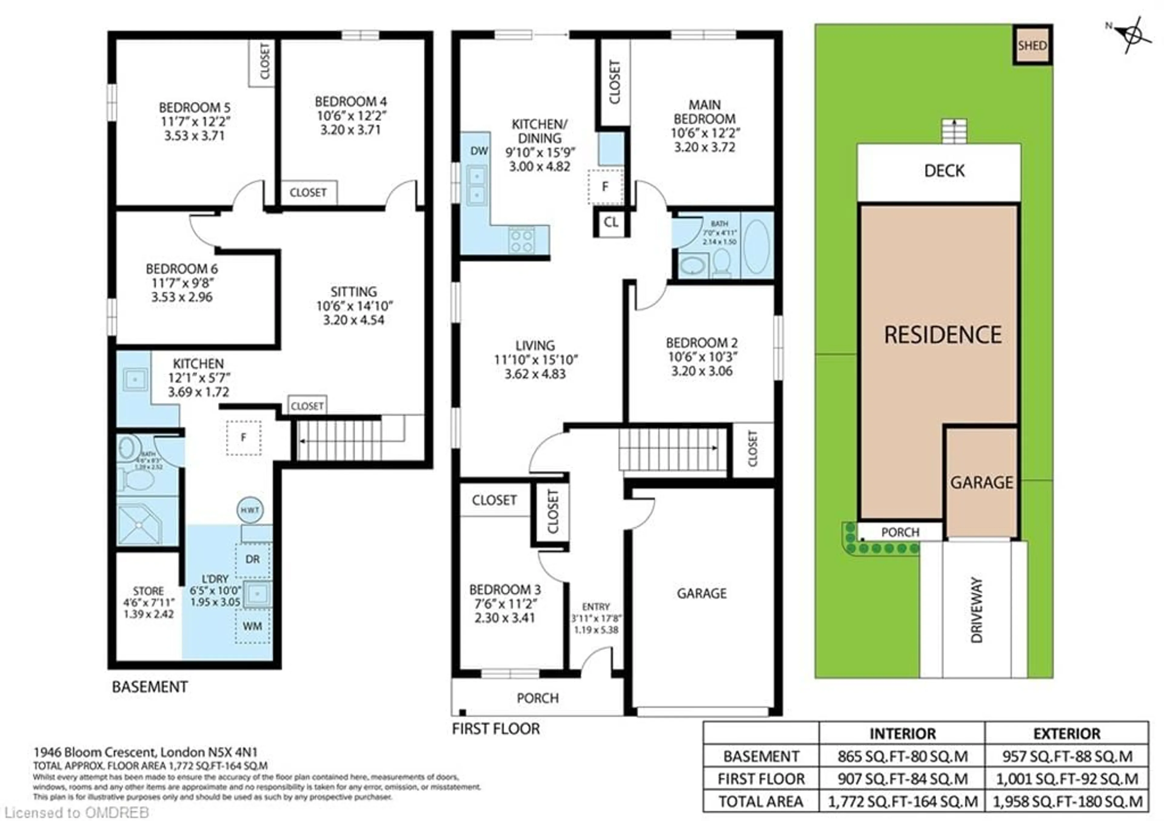 Floor plan for 1946 Bloom Cres, London Ontario N5X 4N1