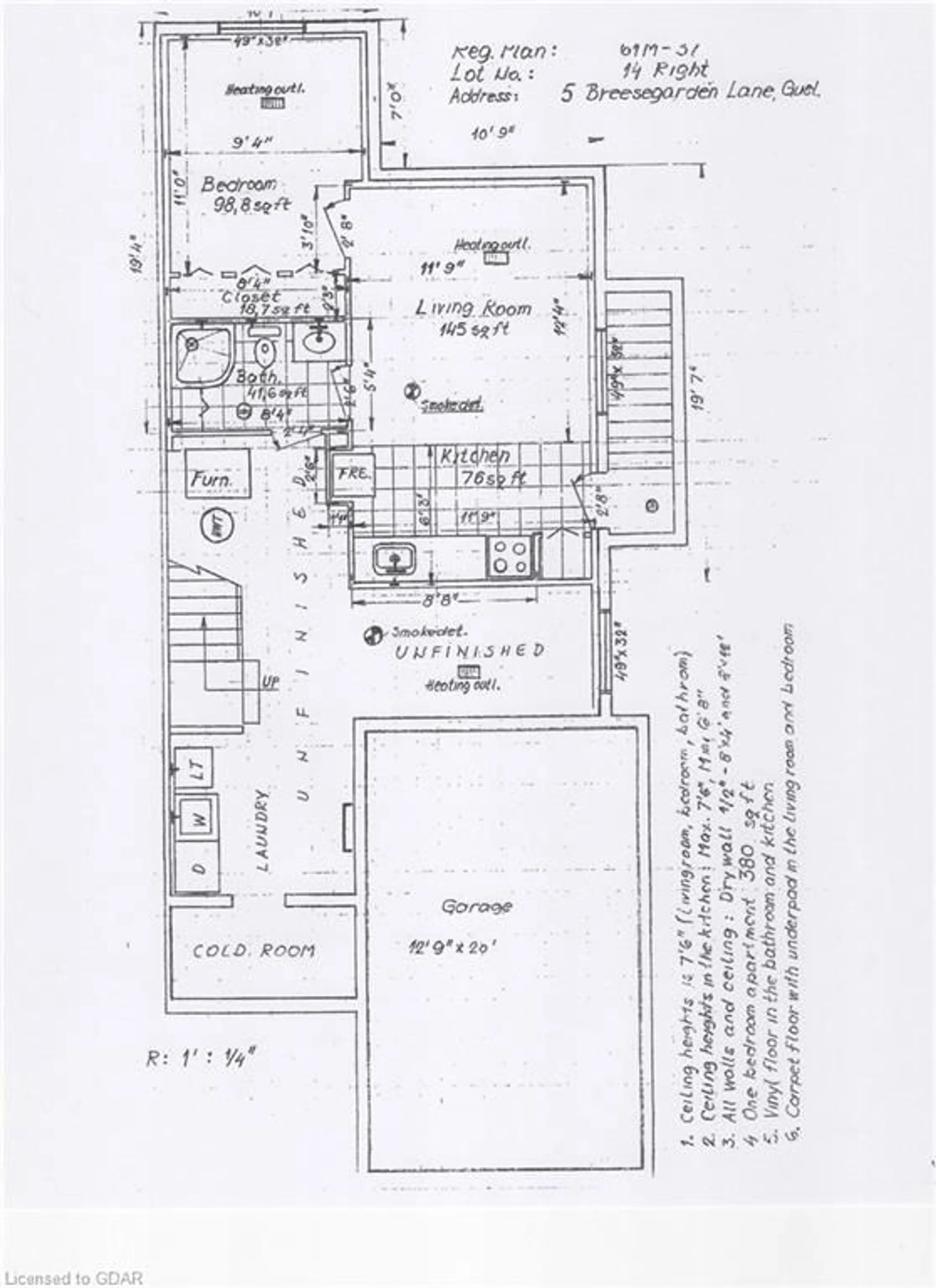 Floor plan for 5 Breesegarden Lane, Guelph Ontario N1E 7H1