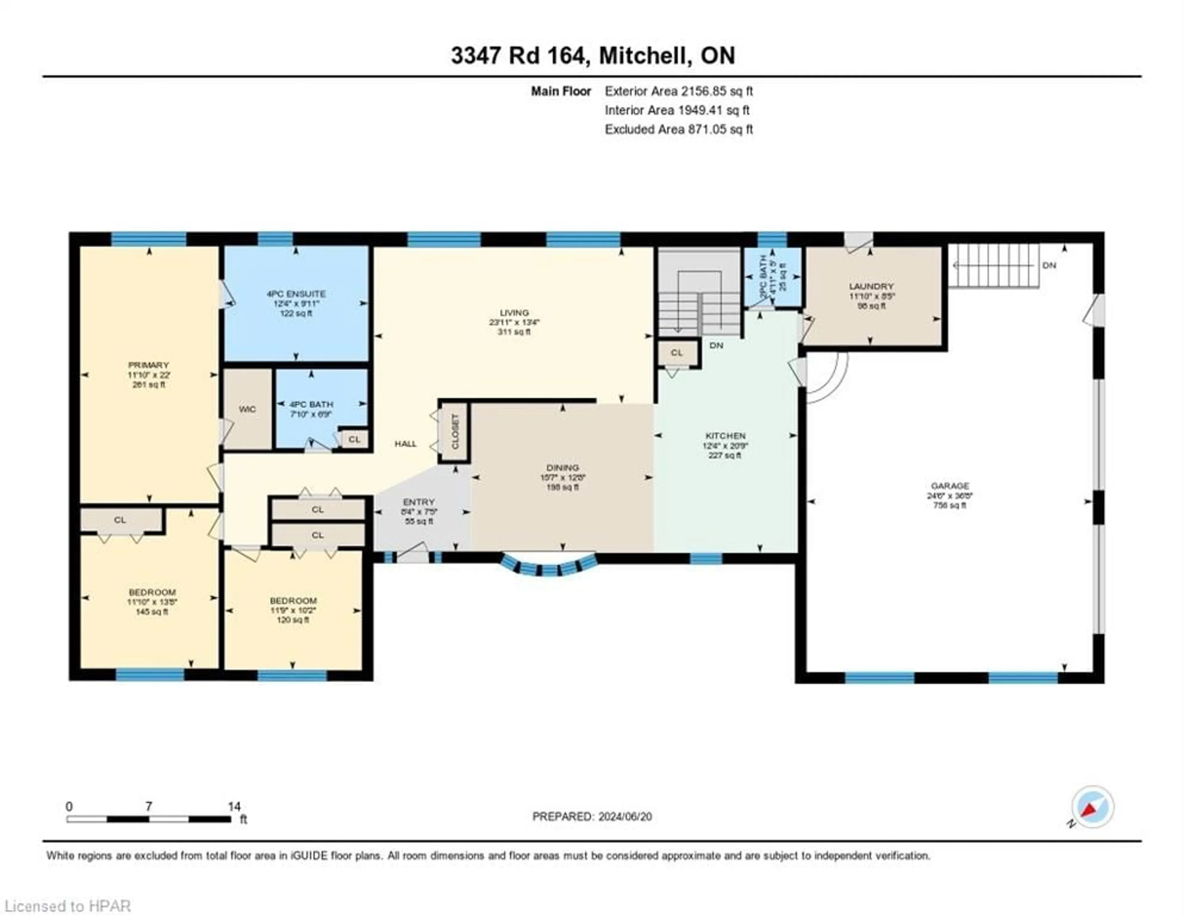 Floor plan for 3347 164 Rd, West Perth Ontario N0K 1N0