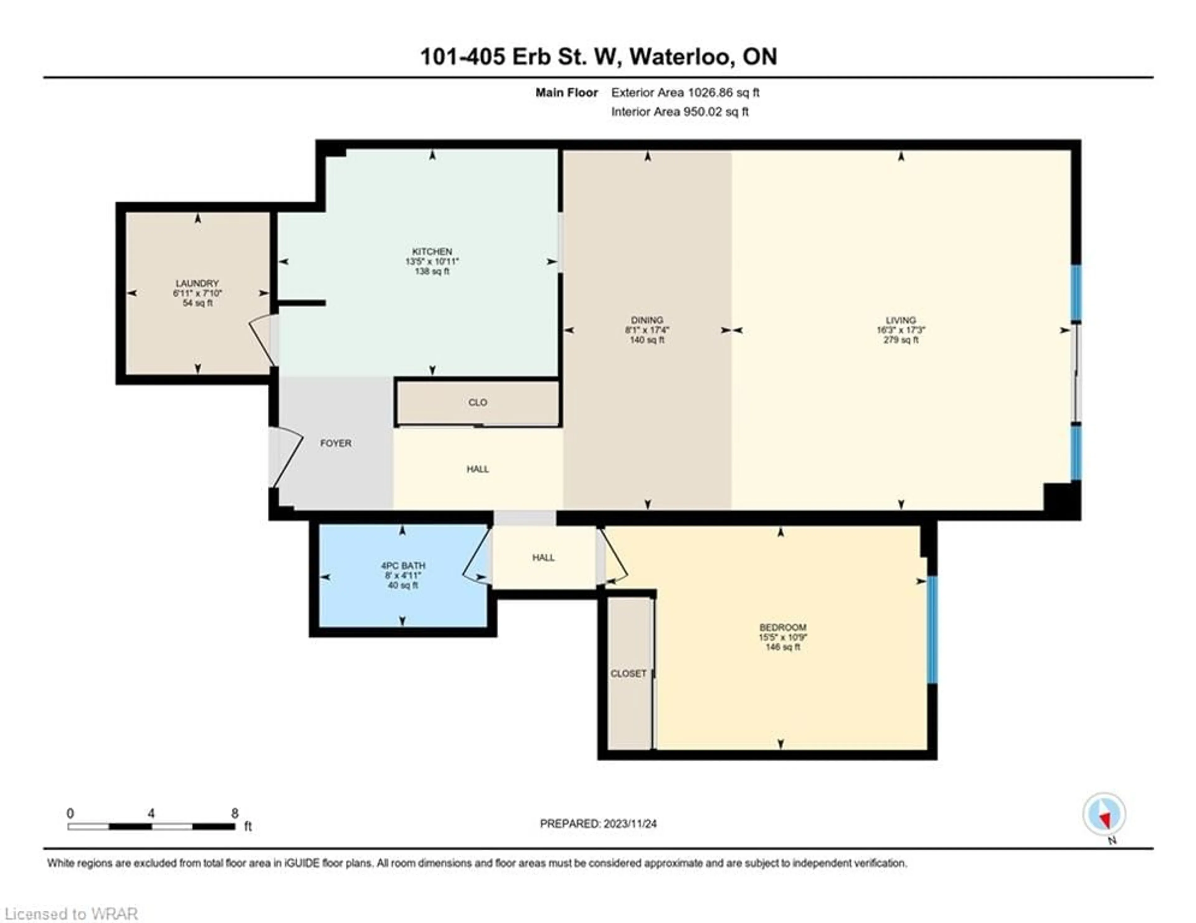 Floor plan for 405 Erb St #101, Waterloo Ontario N2L 1W7