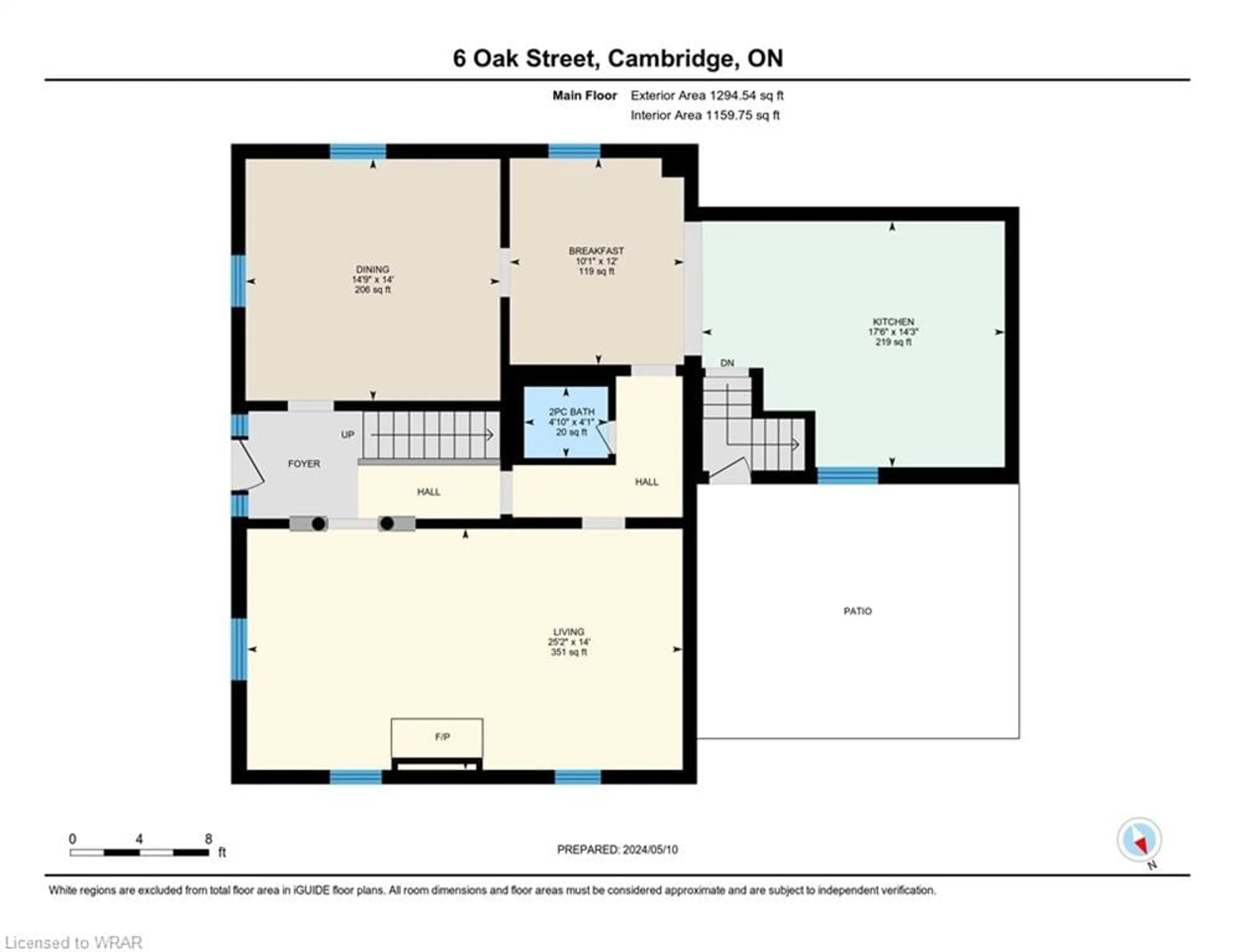 Floor plan for 6 Oak St, Cambridge Ontario N1R 4K6