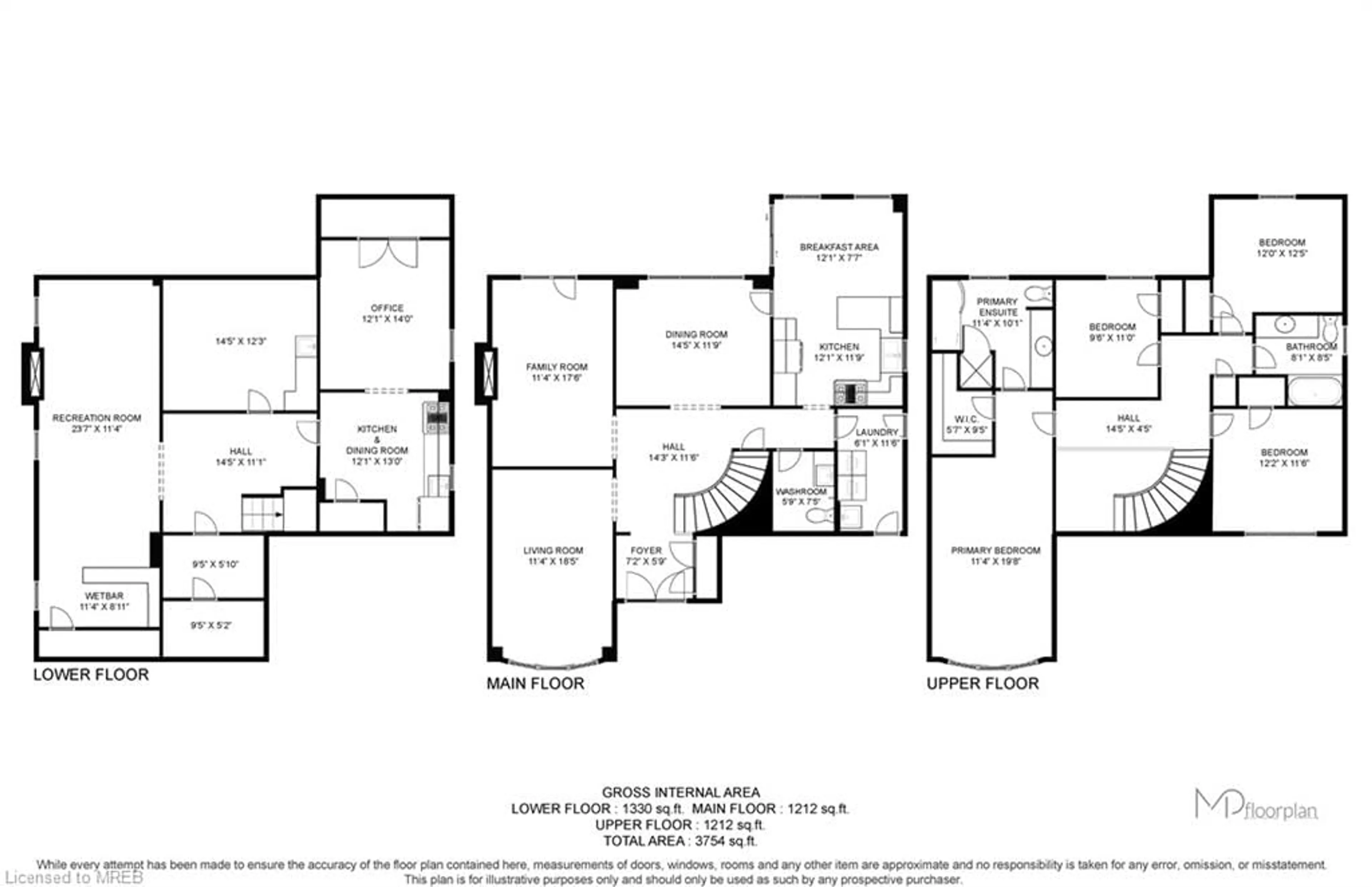 Floor plan for 236 Nottingham Dr, Oakville Ontario L6H 4H6