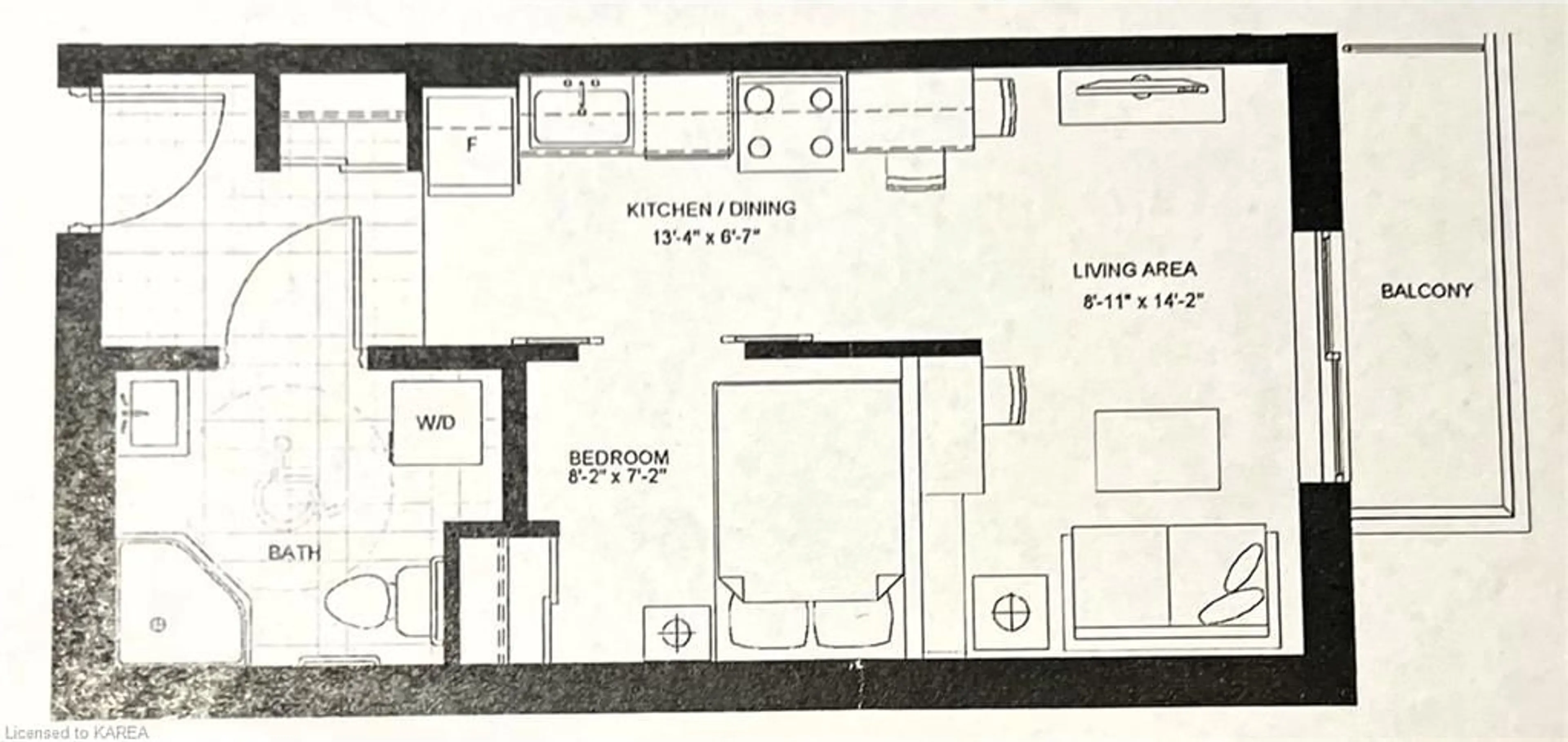 Floor plan for 652 Princess St #407, Kingston Ontario K7L 1E5