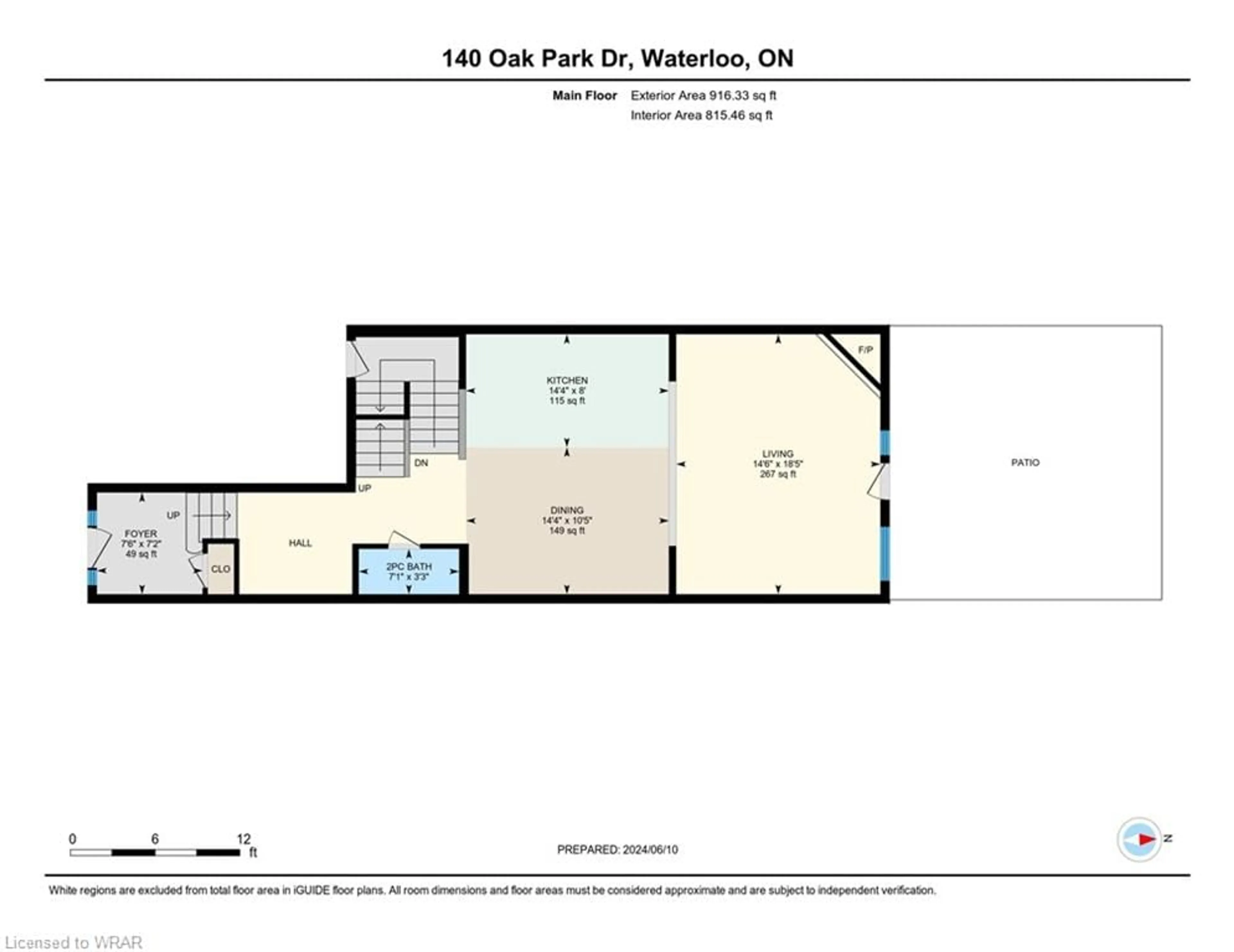 Floor plan for 140 Oak Park Dr, Waterloo Ontario N2K 0B3