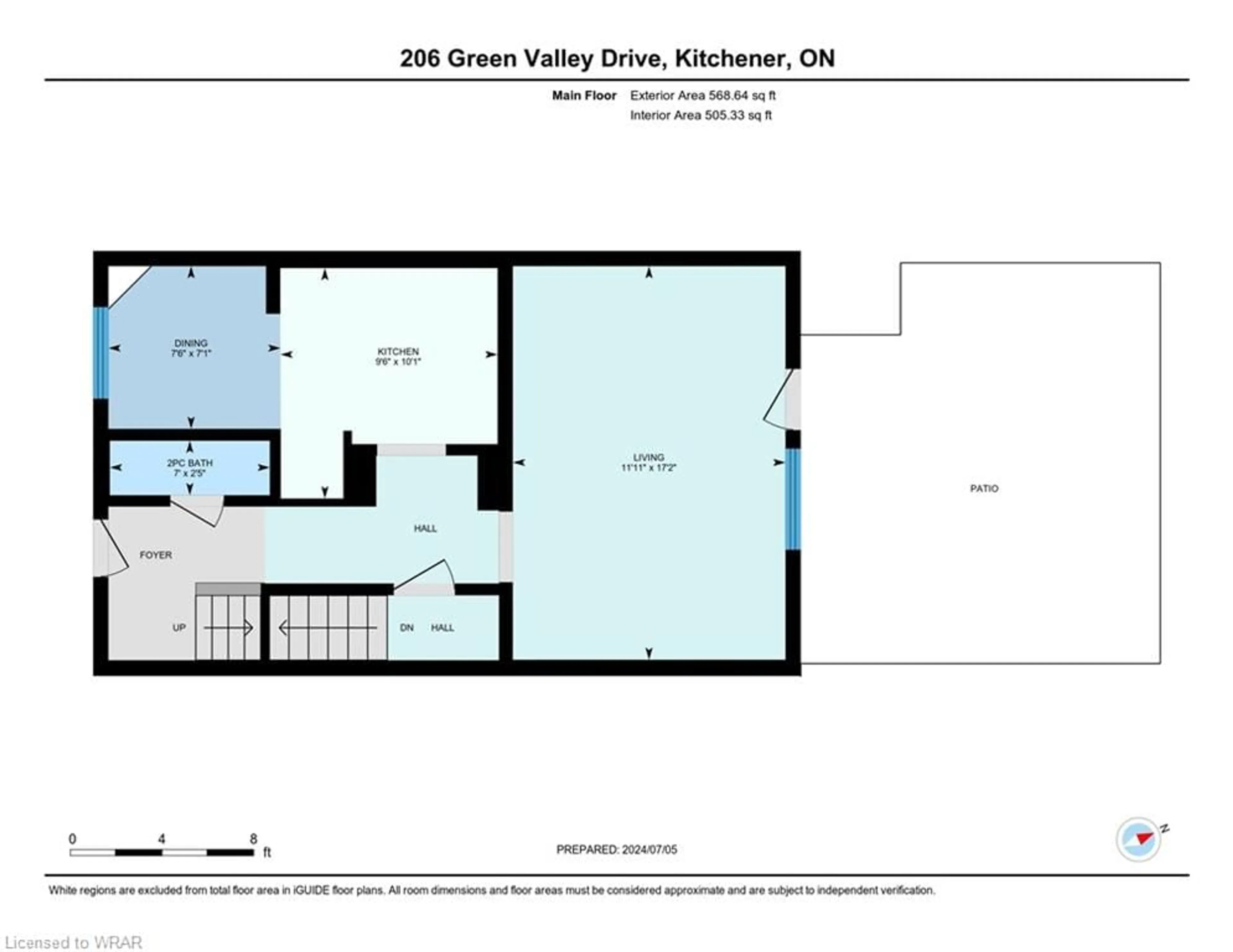 Floor plan for 206 Green Valley Dr #28, Kitchener Ontario N2P 1G9