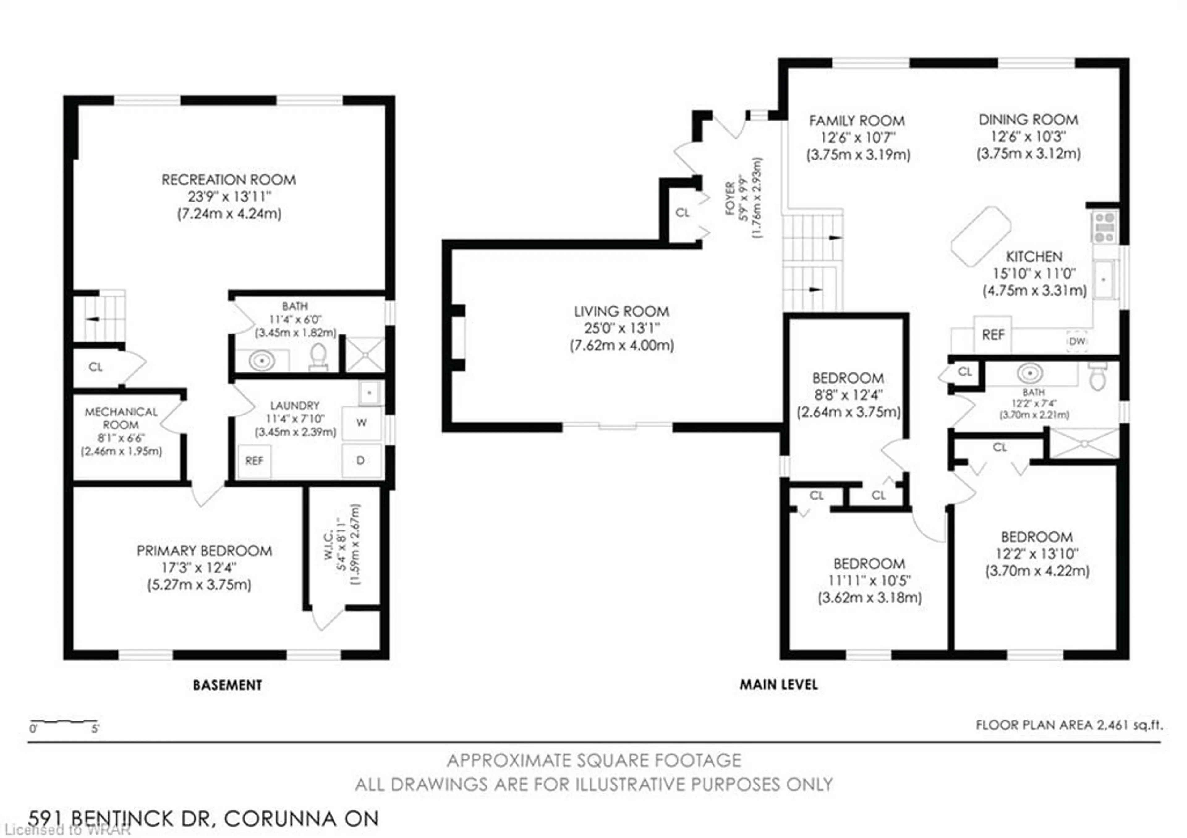 Floor plan for 591 Bentinck Dr, Corunna Ontario N0N 1G0