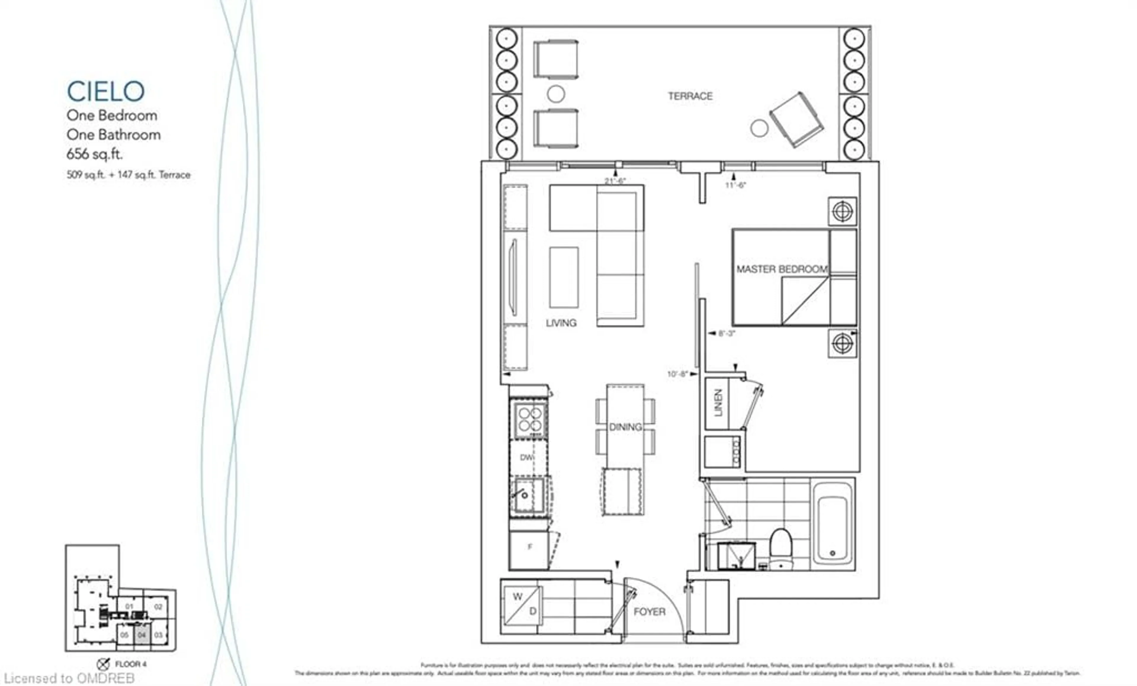 Floor plan for 370 Martha St #404, Burlington Ontario L7R 2P7