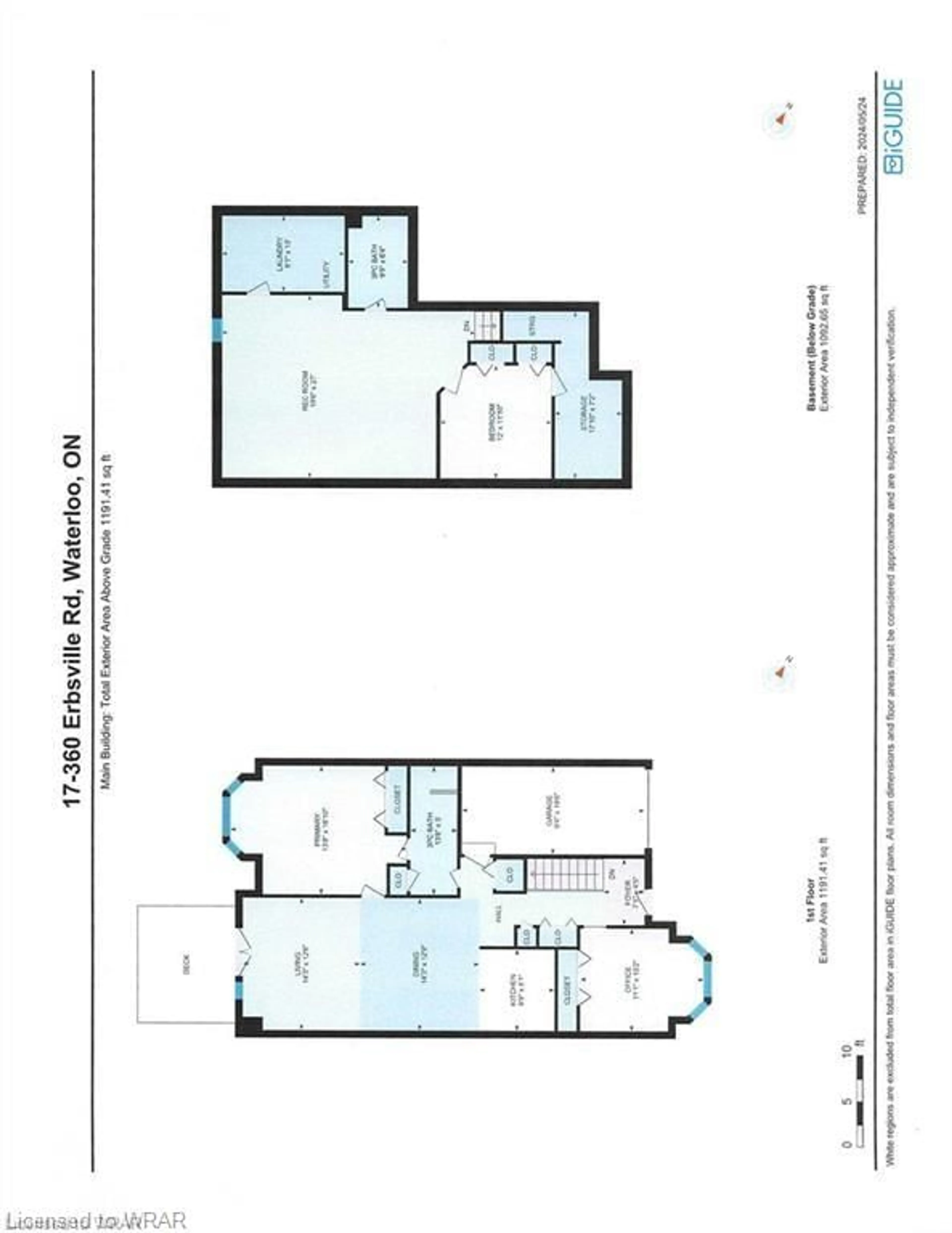 Floor plan for 360 Erbsville Rd #17, Waterloo Ontario N2T 2W2