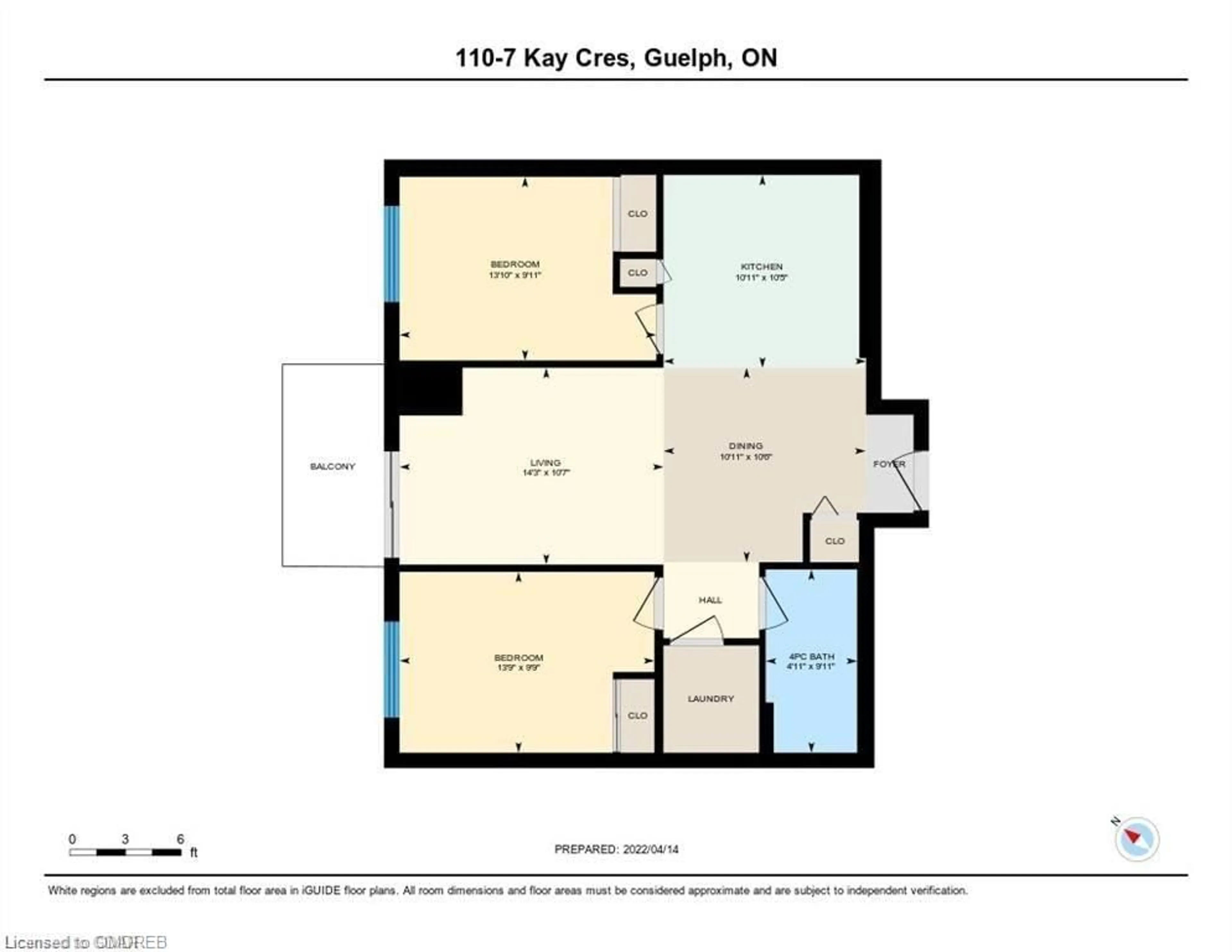 Floor plan for 7 Kay Cres #110, Guelph Ontario N1L 0P9