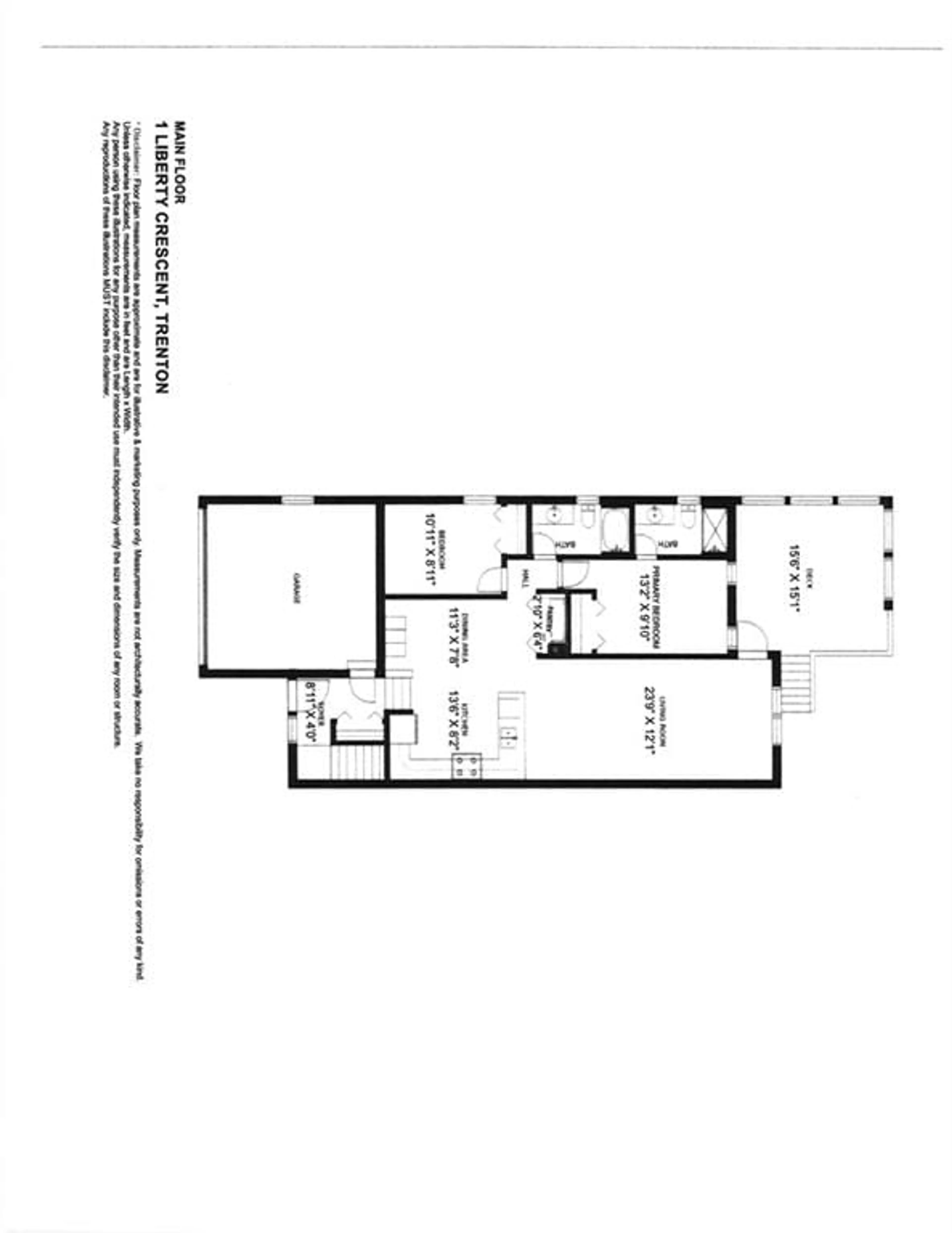 Floor plan for 1 Liberty Cres, Quinte West Ontario K8V 0G2