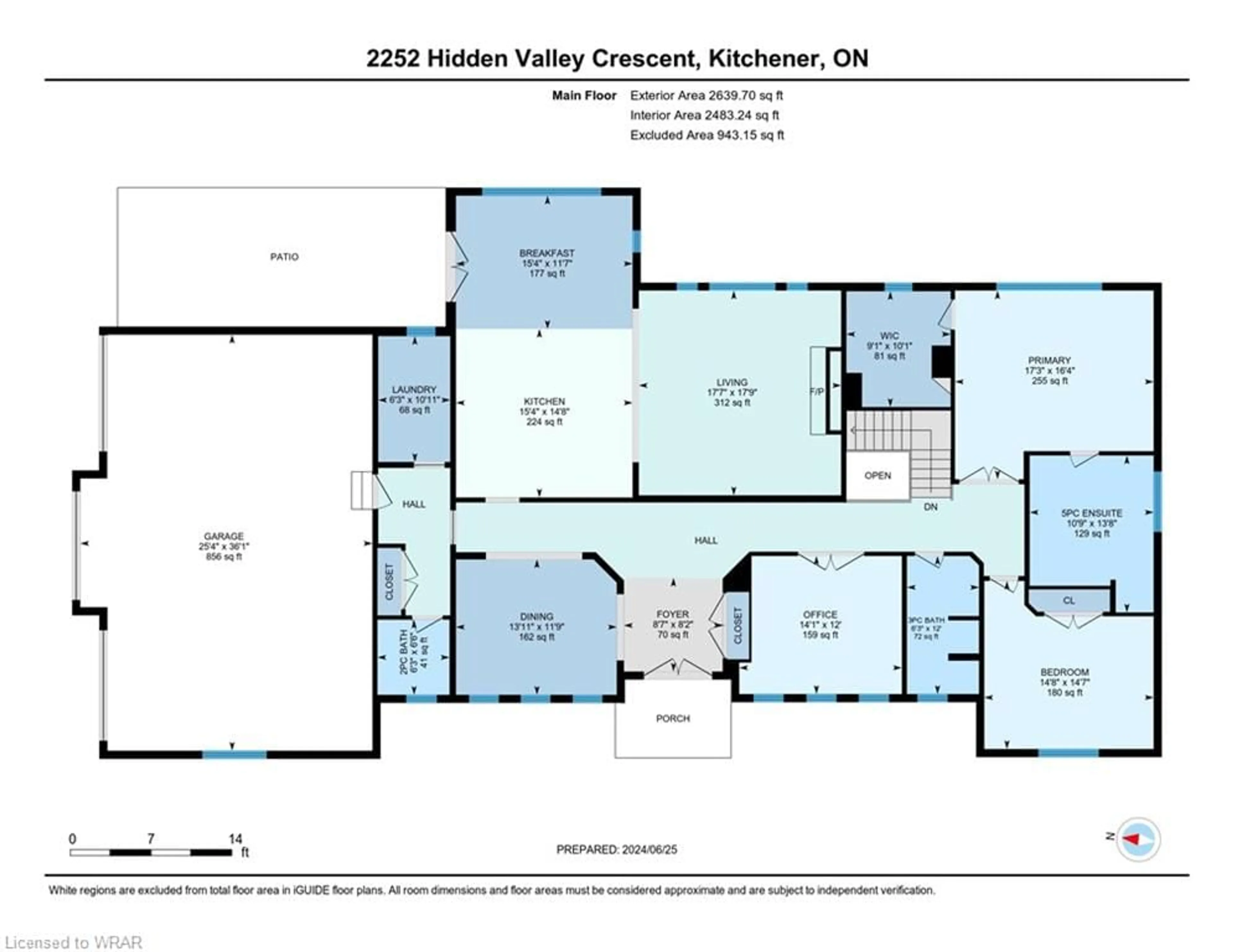 Floor plan for 2252 Hidden Valley Cres, Kitchener Ontario N2C 2R1