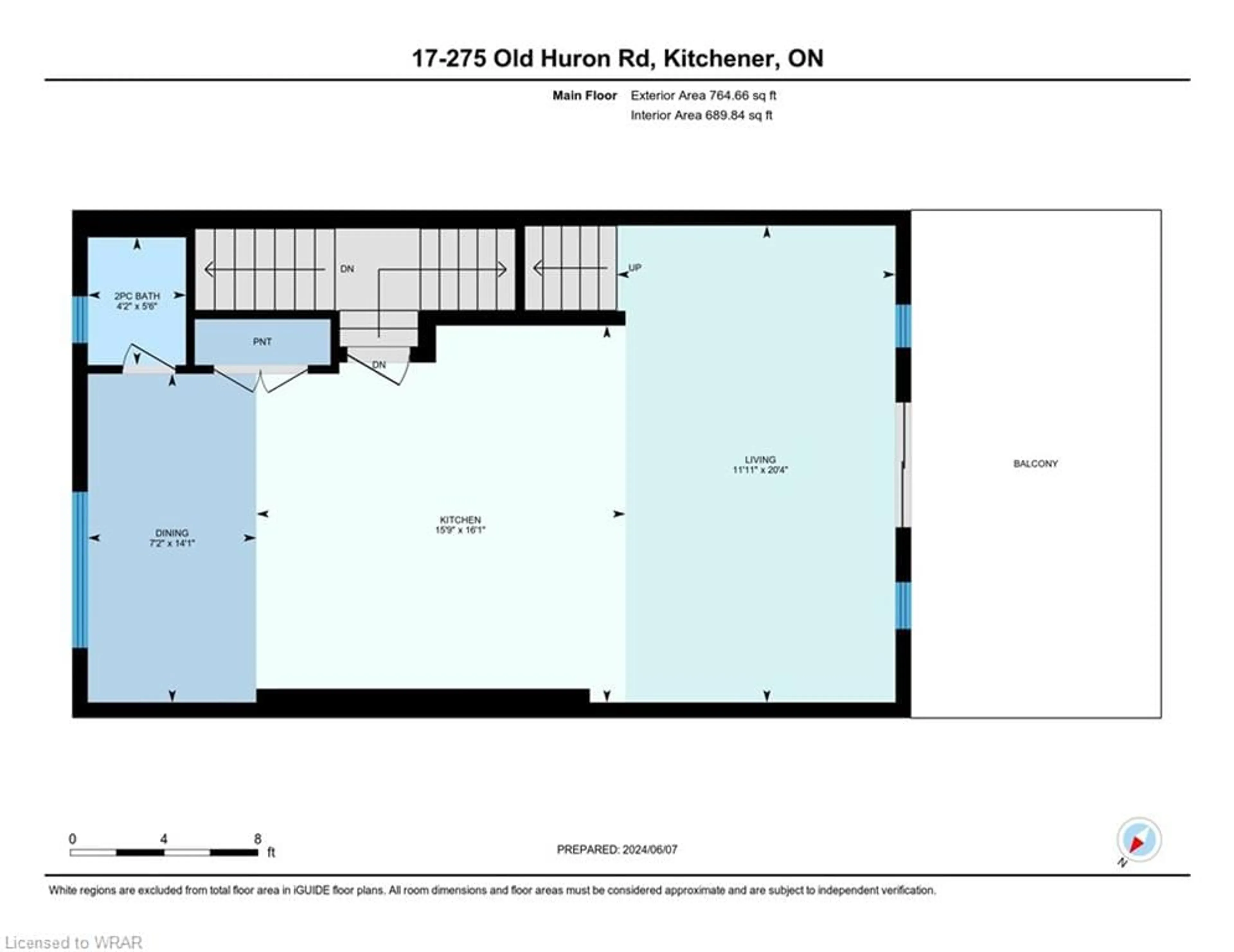 Floor plan for 275 Old Huron Rd #17, Kitchener Ontario N2R 1L8