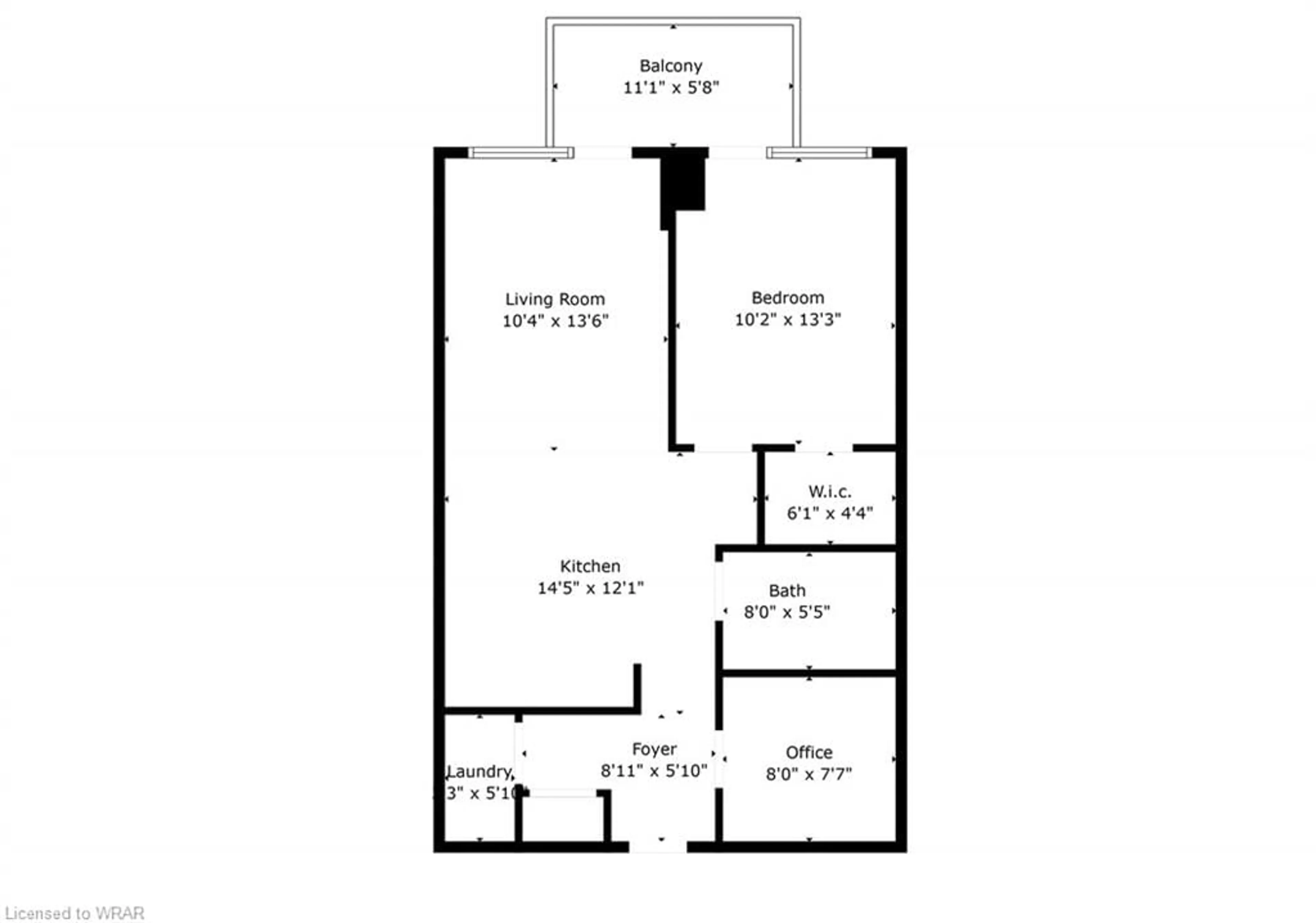 Floor plan for 42 Bridgeport Rd #307, Waterloo Ontario N2J 0B3