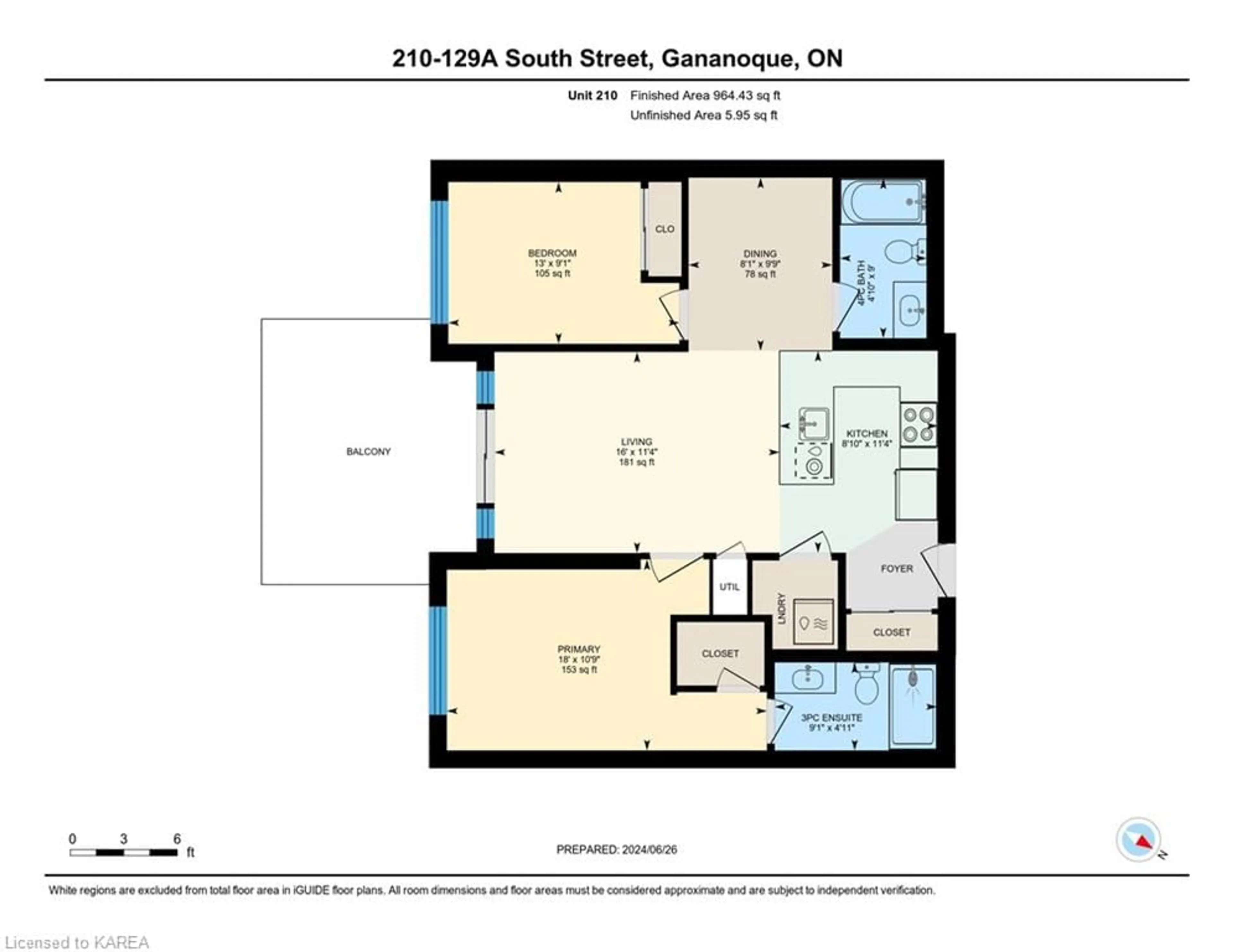 Floor plan for 129 South St #210, Gananoque Ontario K7G 0A9