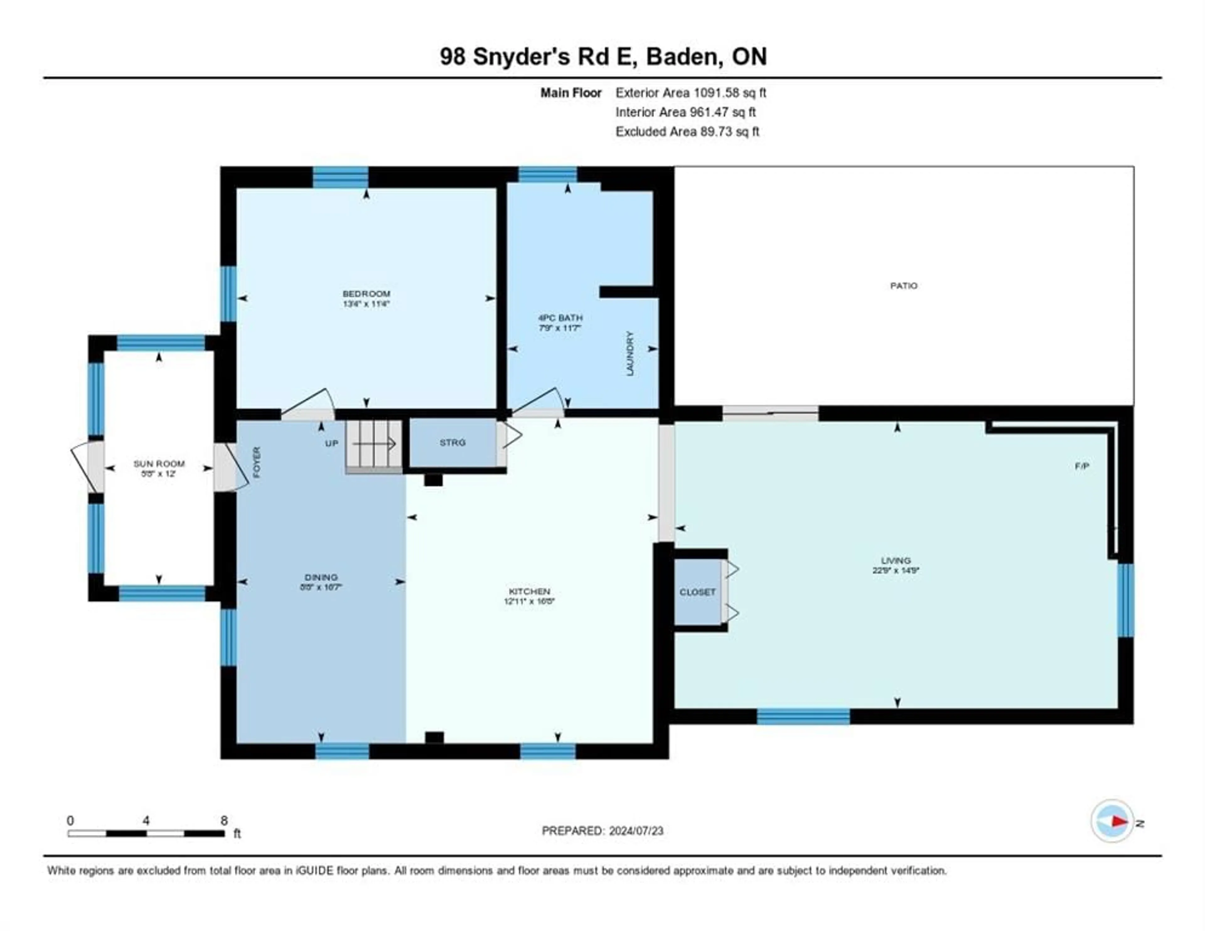 Floor plan for 98 Snyder's Rd, Baden Ontario N3A 2V6