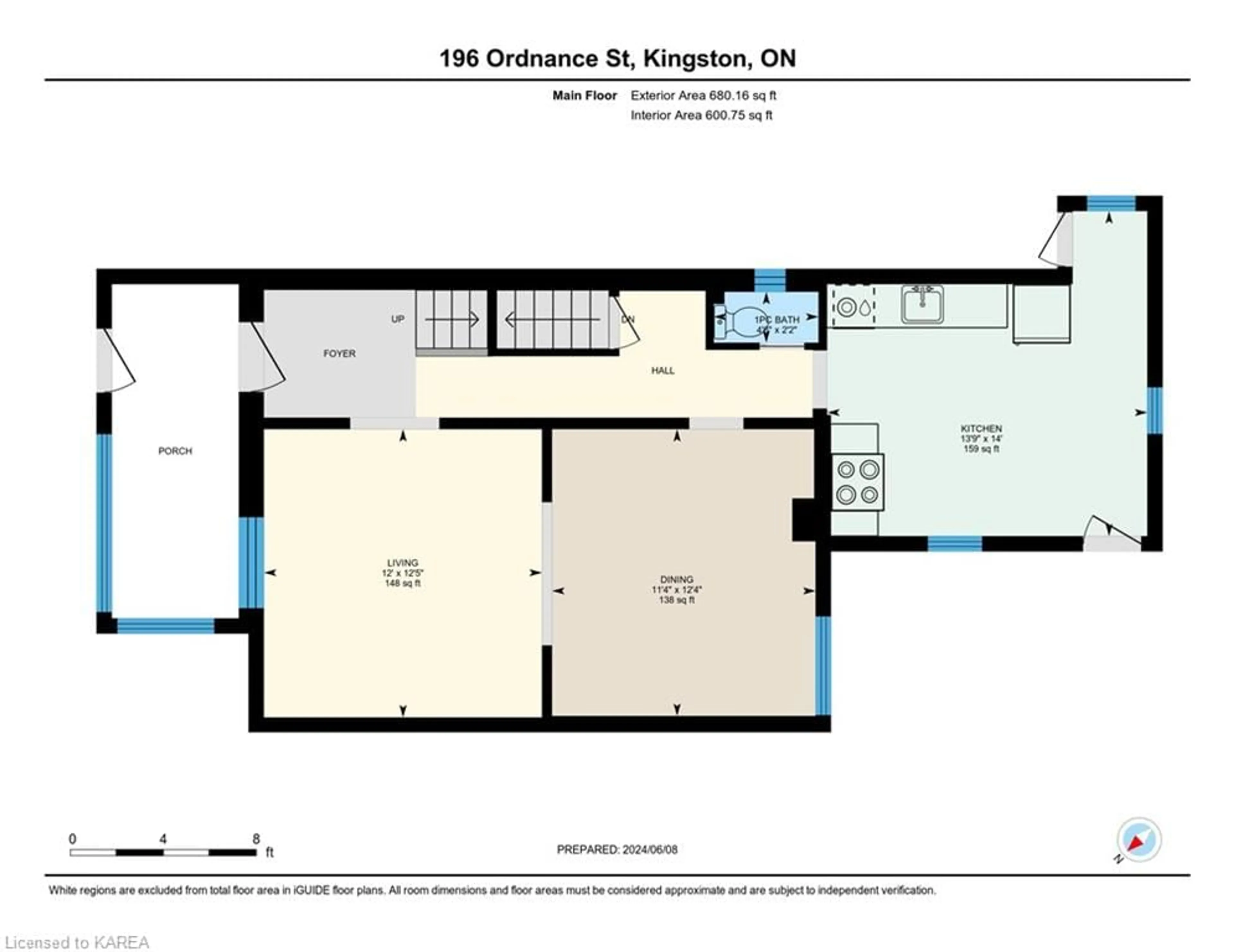 Floor plan for 196 Ordnance St, Kingston Ontario K7K 1H1