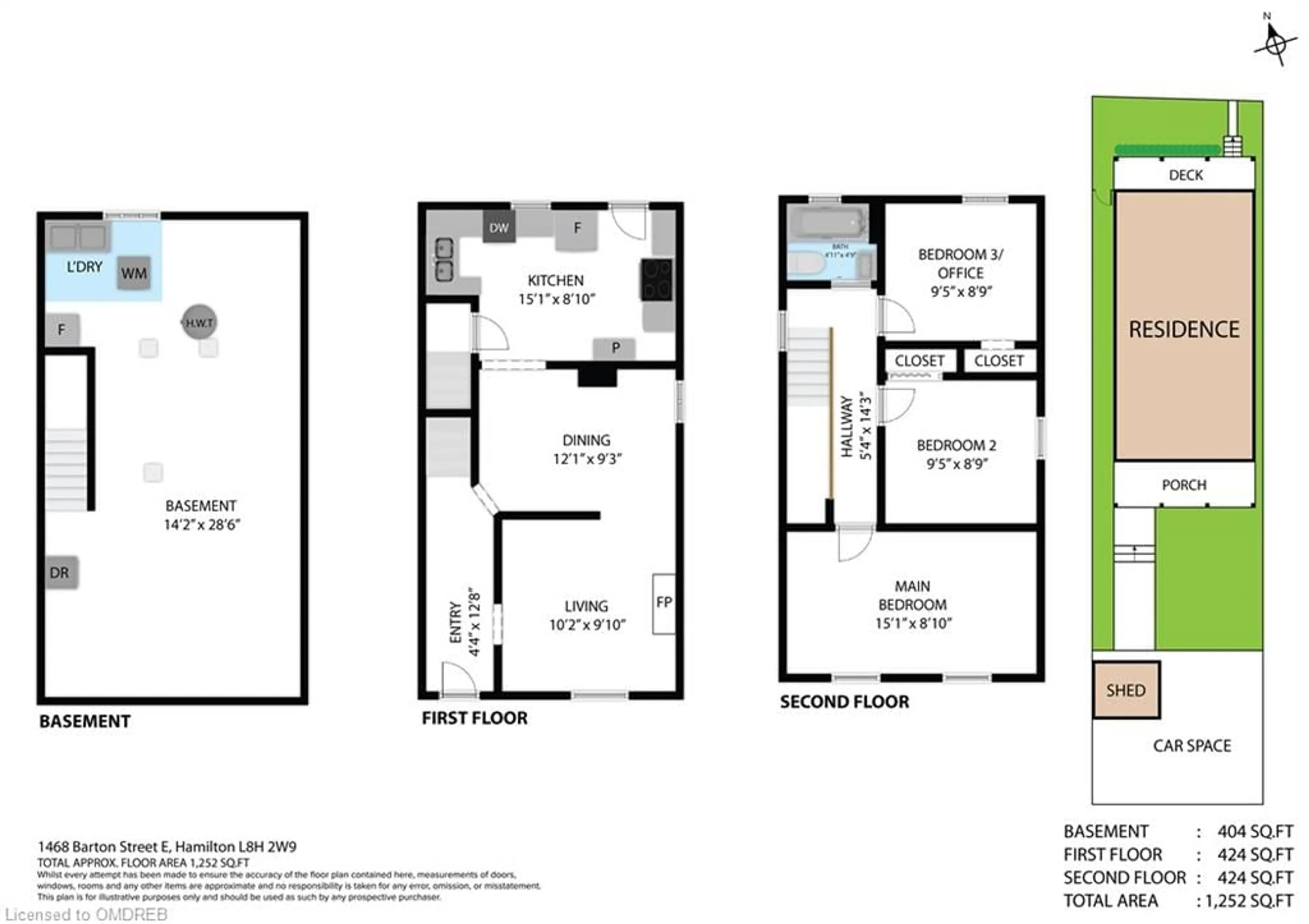 Floor plan for 1468 Barton St, Hamilton Ontario L8H 2W9