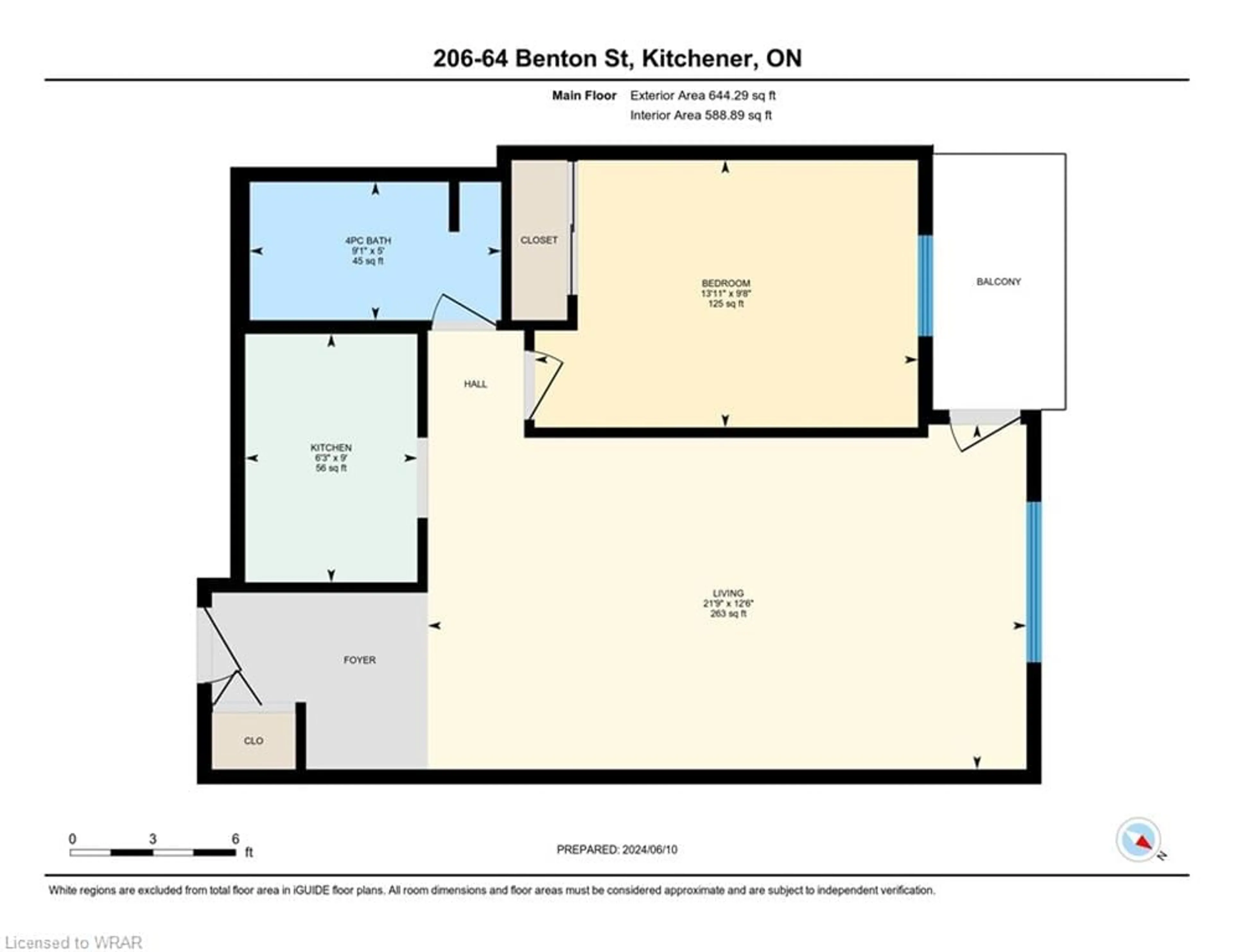 Floor plan for 64 Benton St #206, Kitchener Ontario N2G 4L9