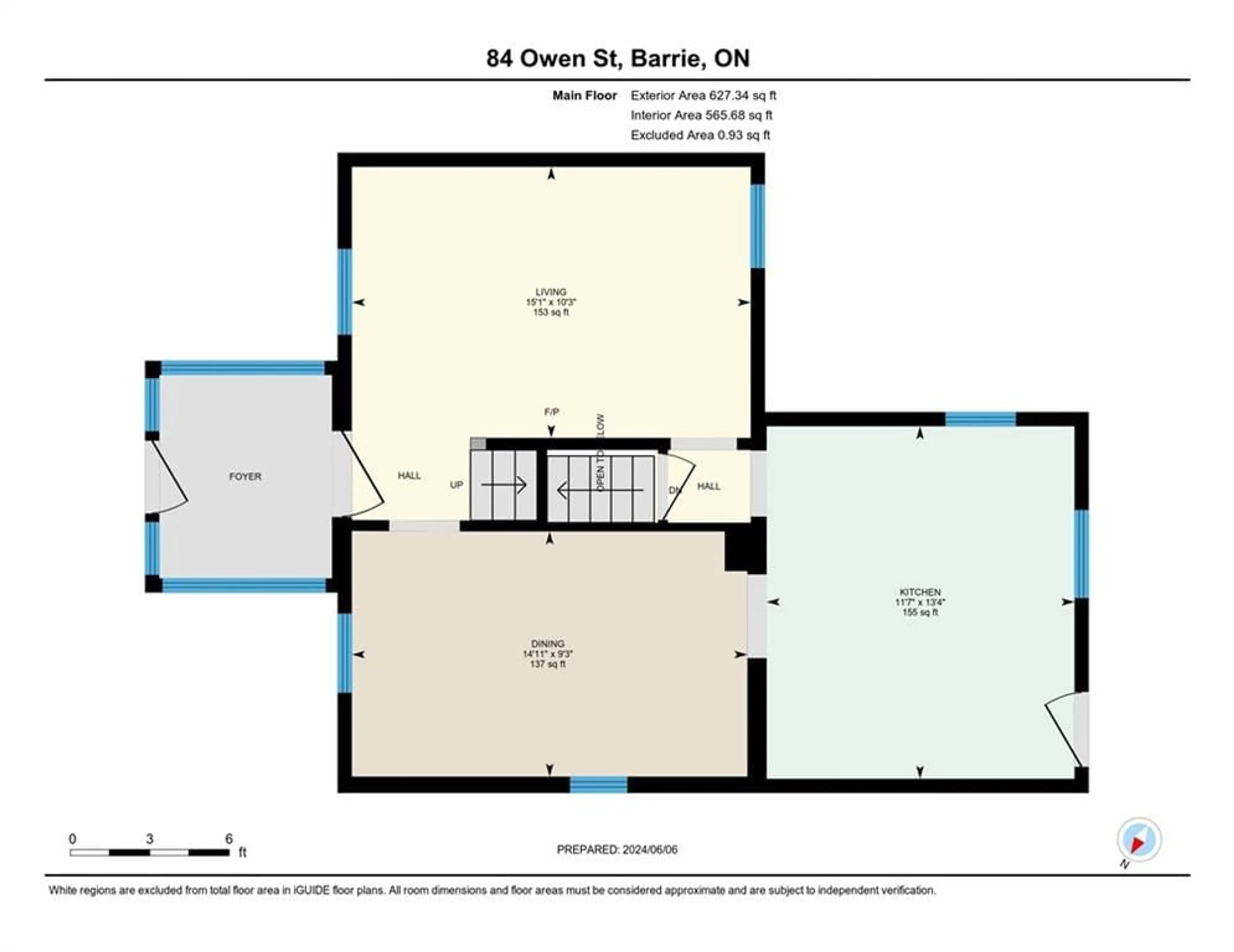 Floor plan for 84 Owen St, Barrie Ontario L4M 3H5