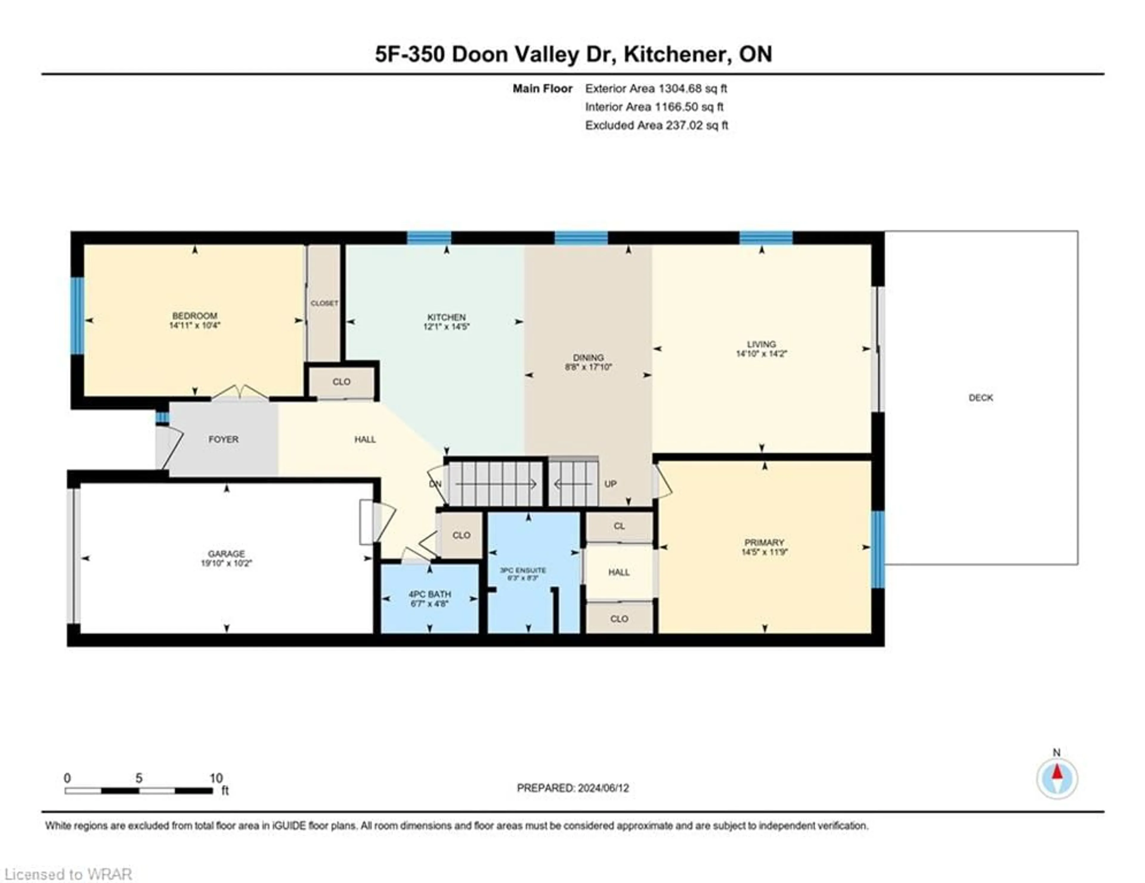 Floor plan for 350 Doon Valley Dr #5F, Kitchener Ontario N2P 2M9