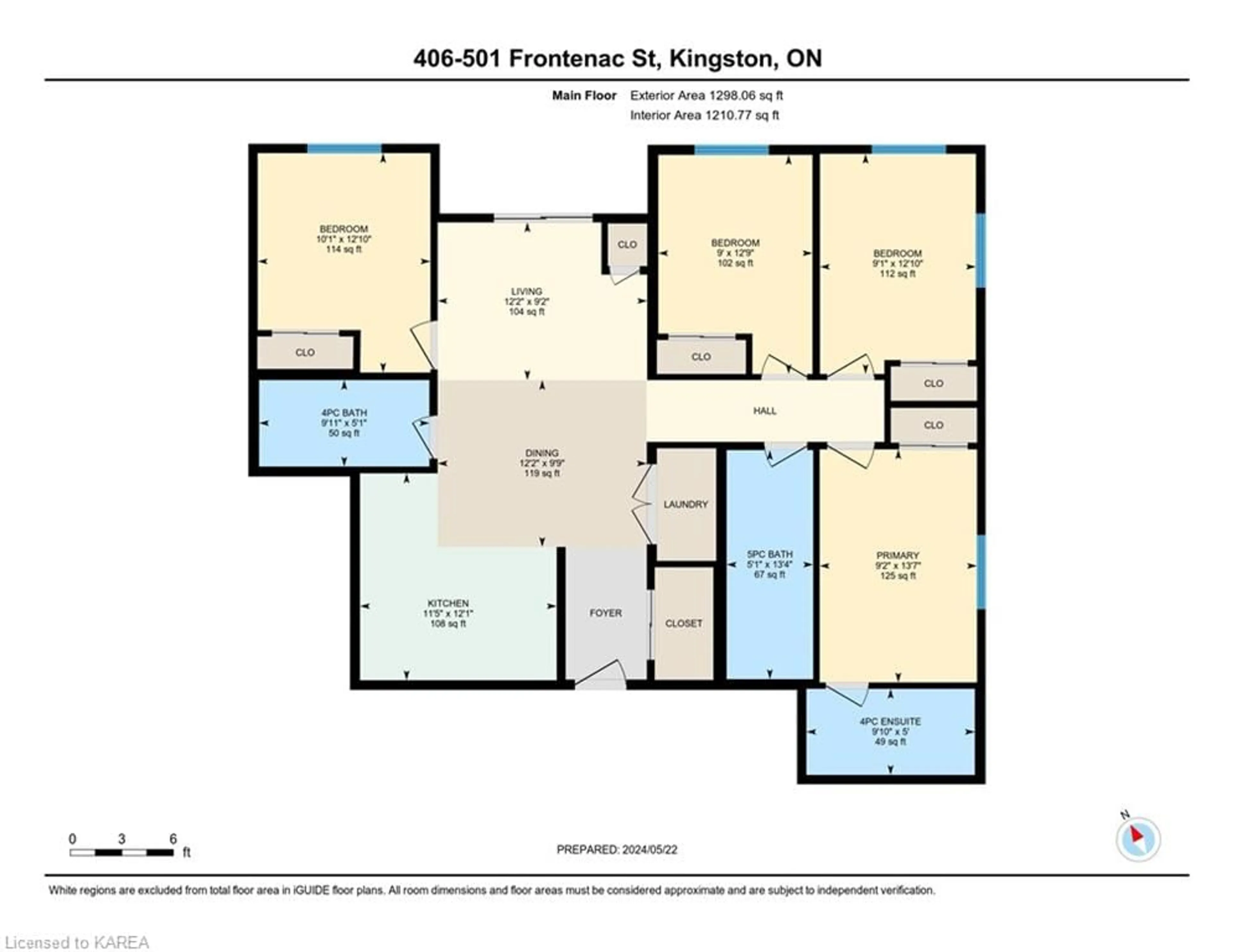 Floor plan for 501 Frontenac St #406, Kingston Ontario K7K 4L9