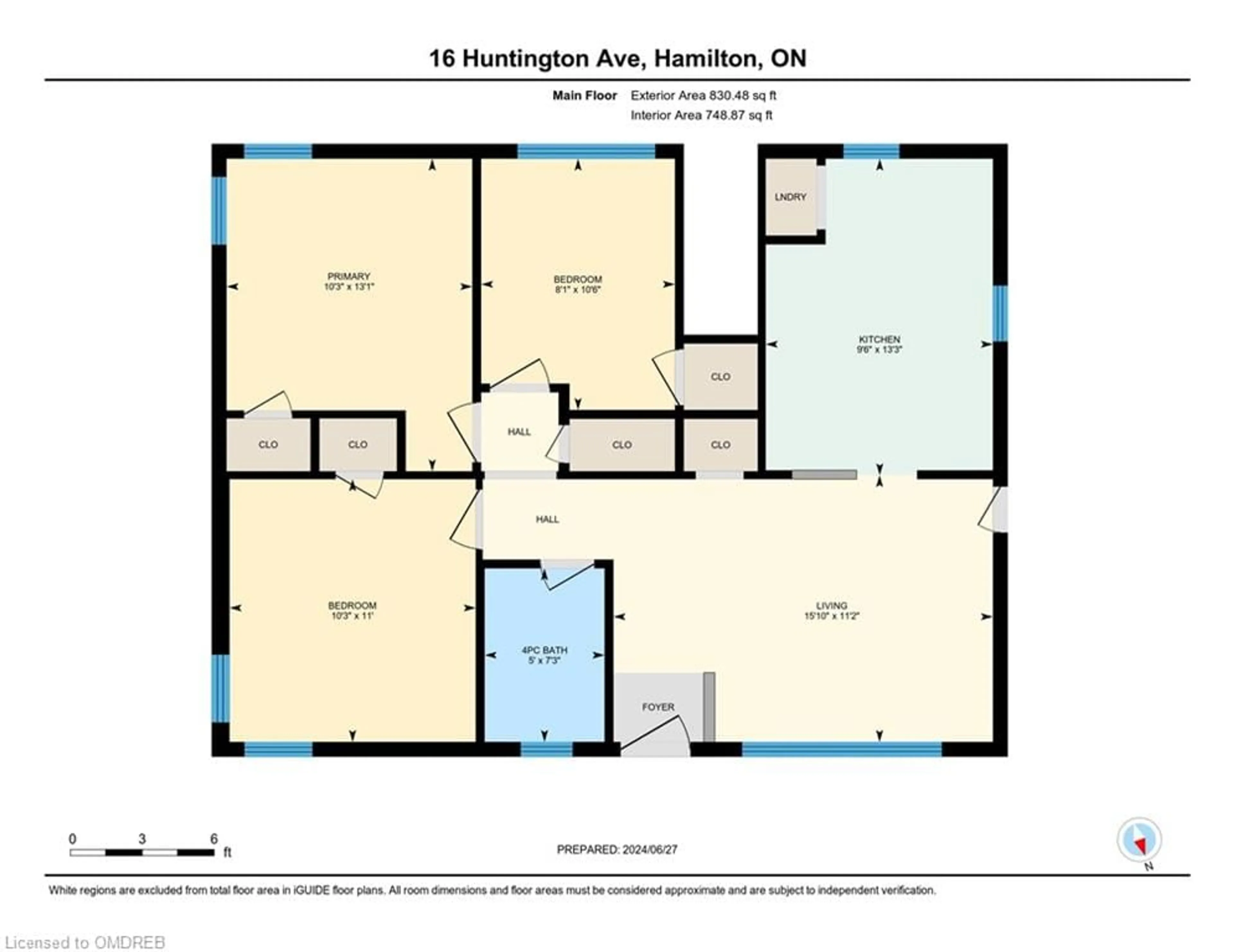 Floor plan for 16 Huntington Ave, Hamilton Ontario L8T 1X6