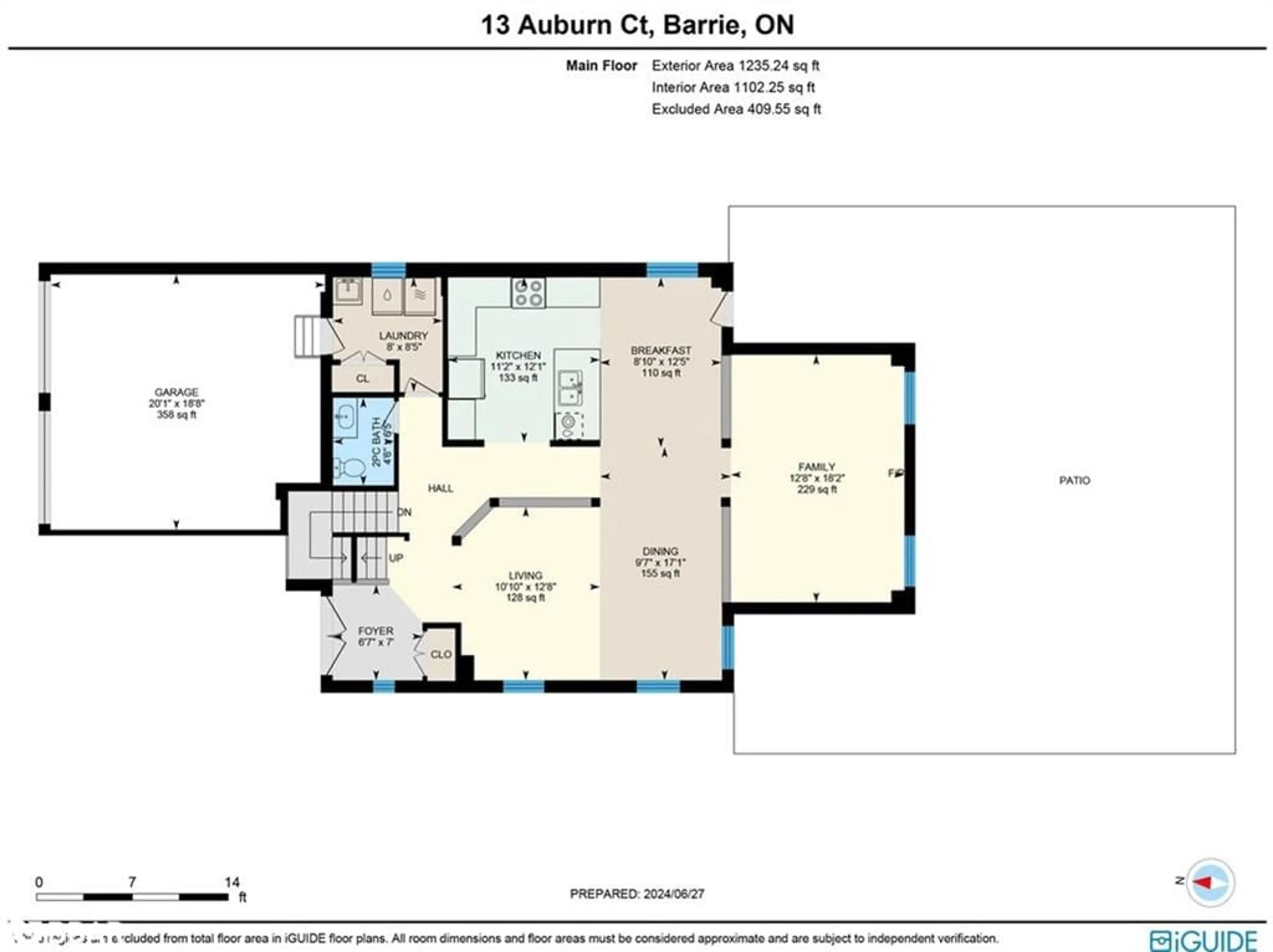 Floor plan for 13 Auburn Crt, Barrie Ontario L4N 6G9