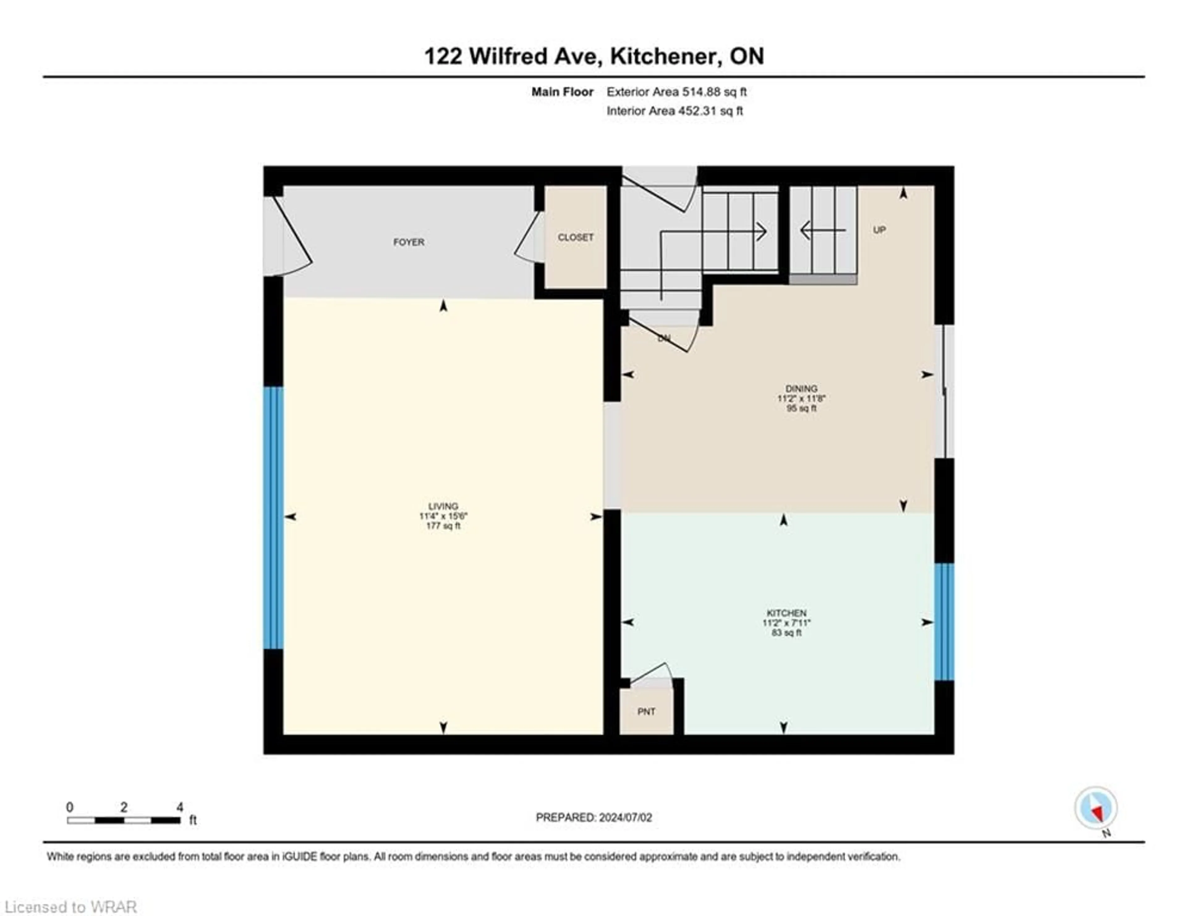 Floor plan for 122 Wilfred Ave, Kitchener Ontario N2A 1X1