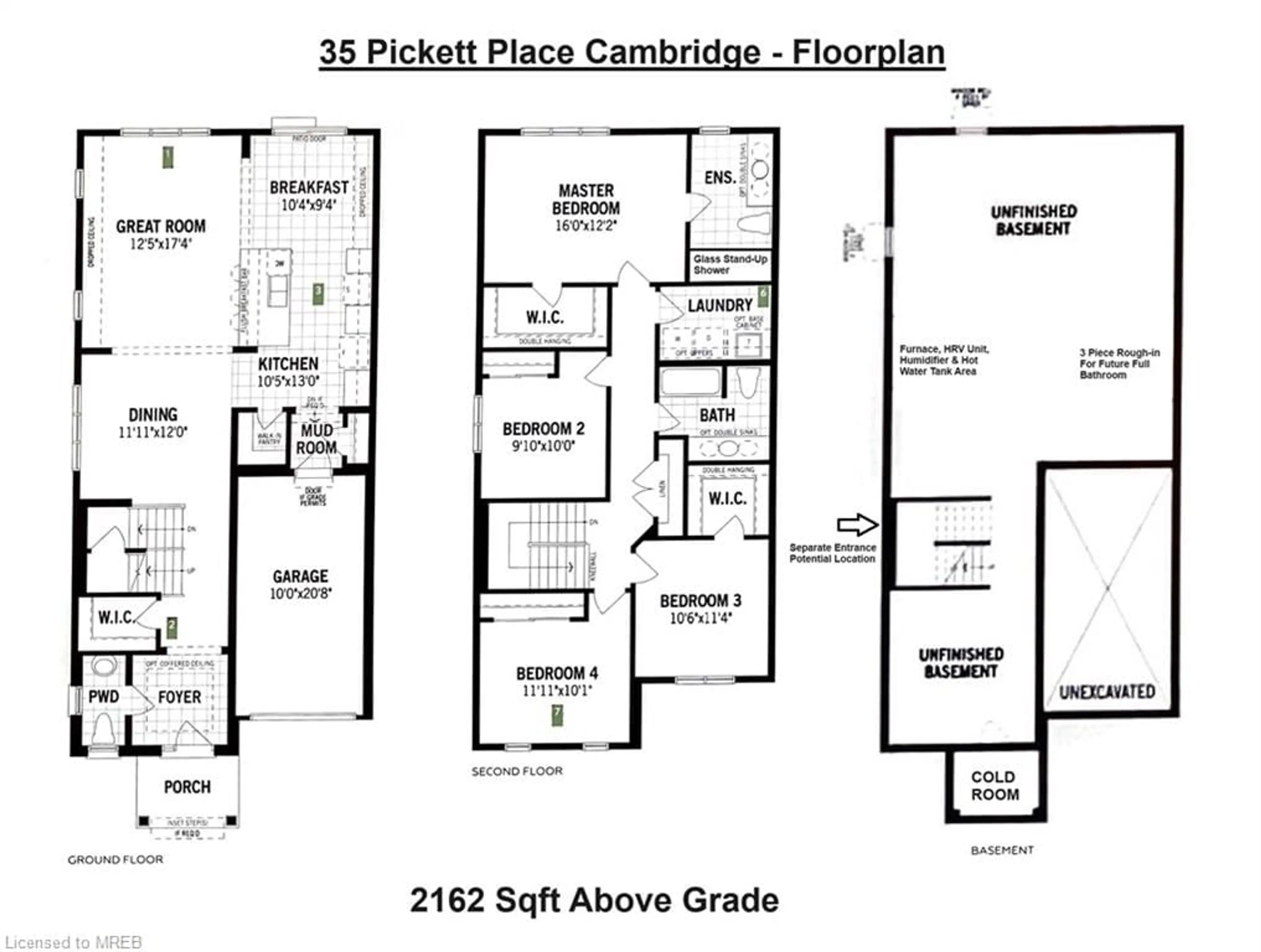 Floor plan for 35 Pickett Pl, Cambridge Ontario N3E 0B4