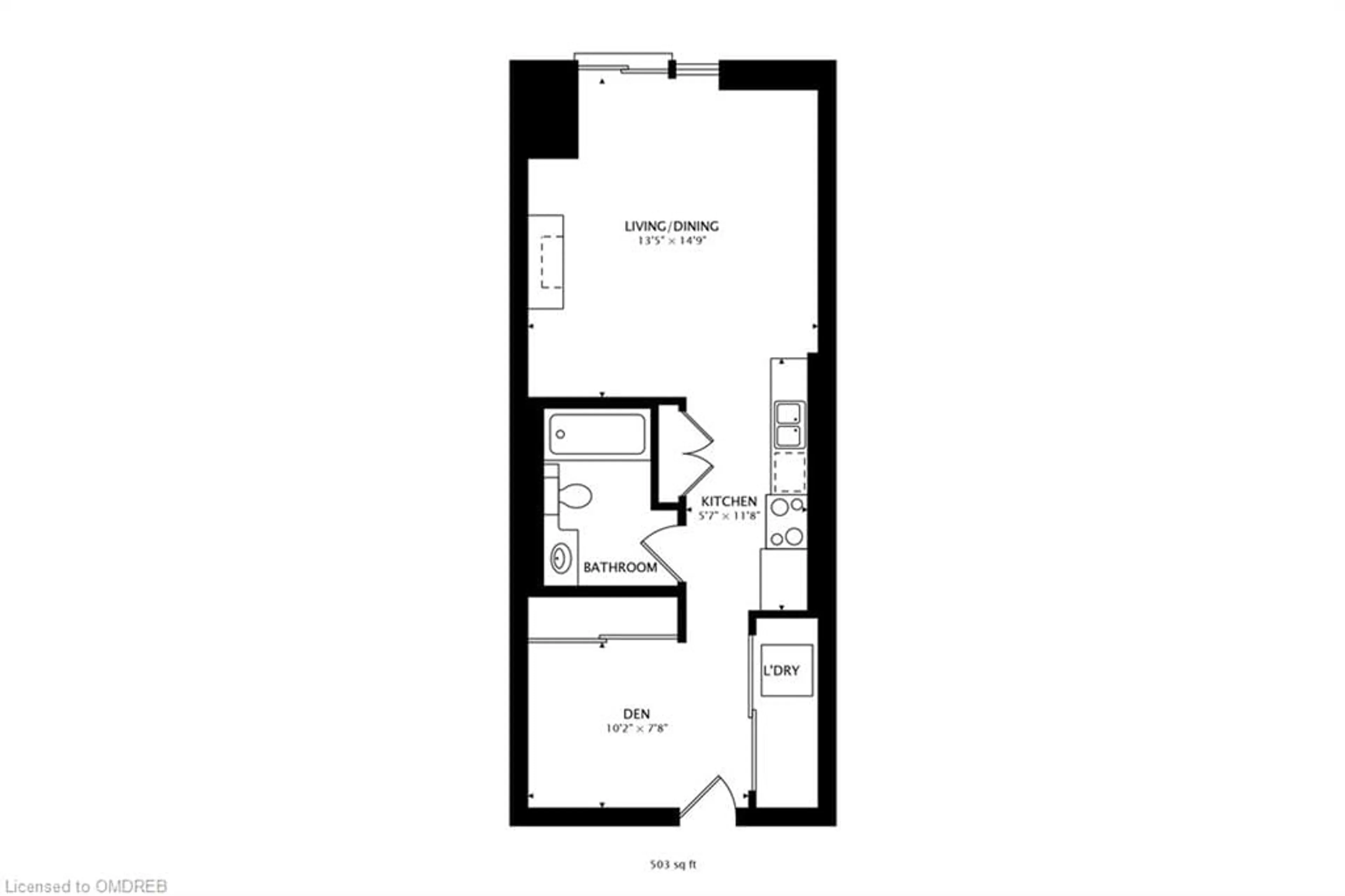 Floor plan for 250 Wellington St #1034, Toronto Ontario M5V 3P6