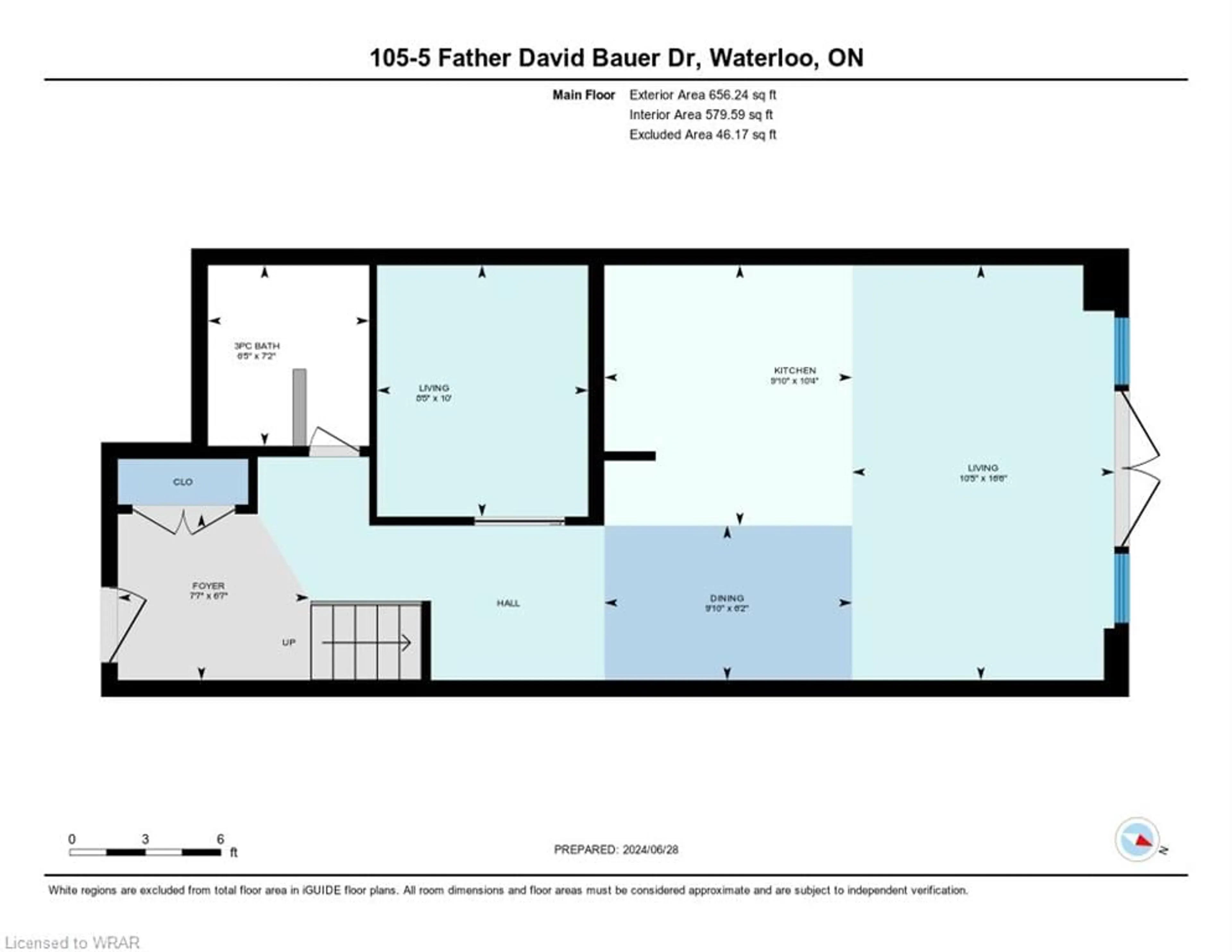 Floor plan for 5 Father David Bauer Dr #105, Waterloo Ontario N2L 6M2