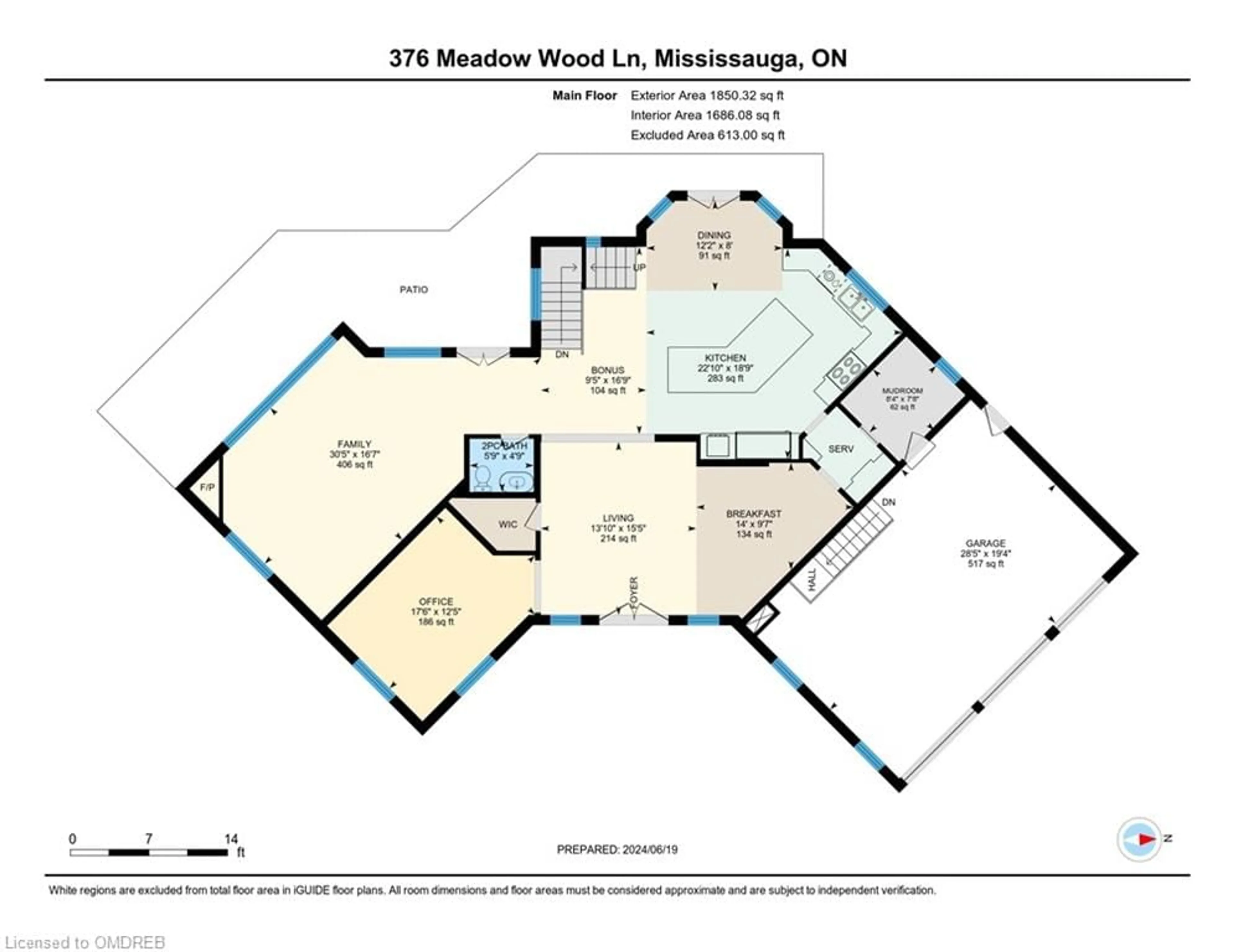 Floor plan for 376 Meadow Wood Lane, Mississauga Ontario L5J 2S9