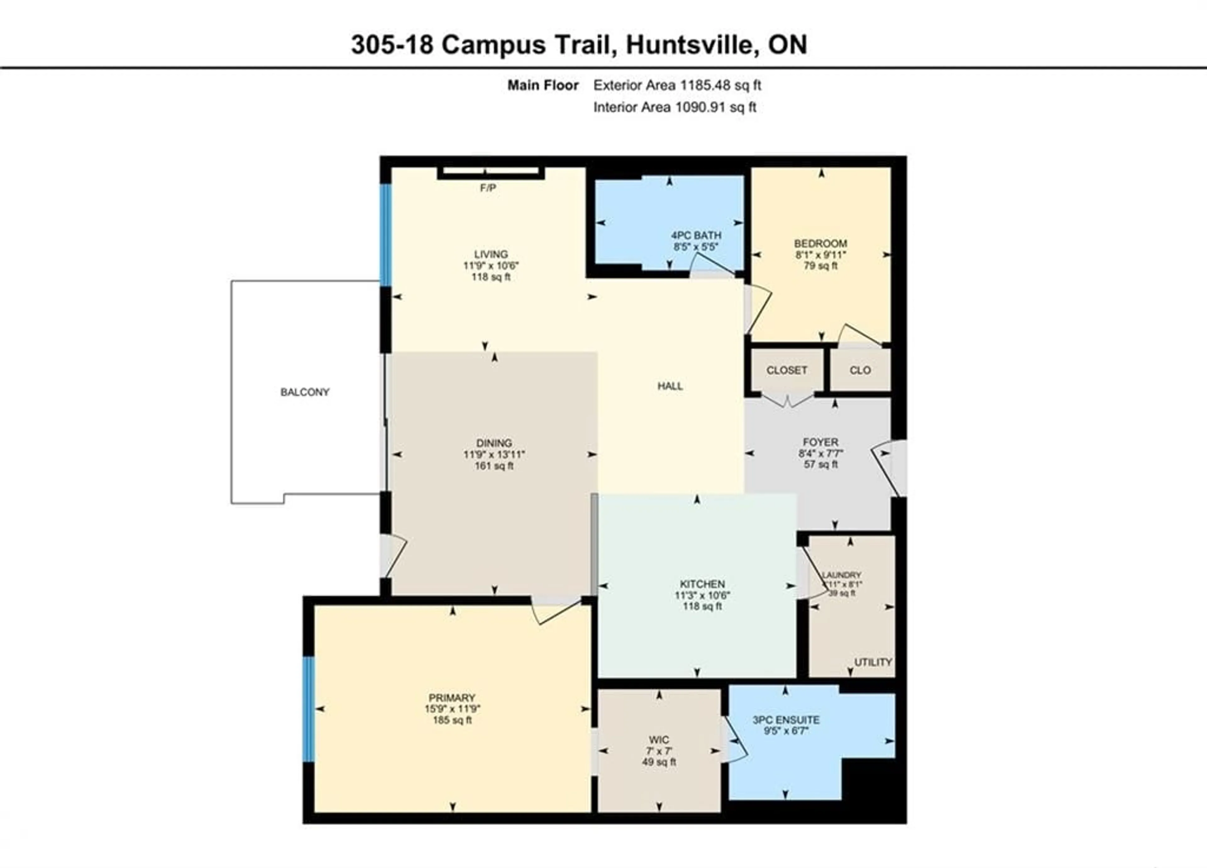 Floor plan for 18 Campus Trail #305, Huntsville Ontario P1H 0K2