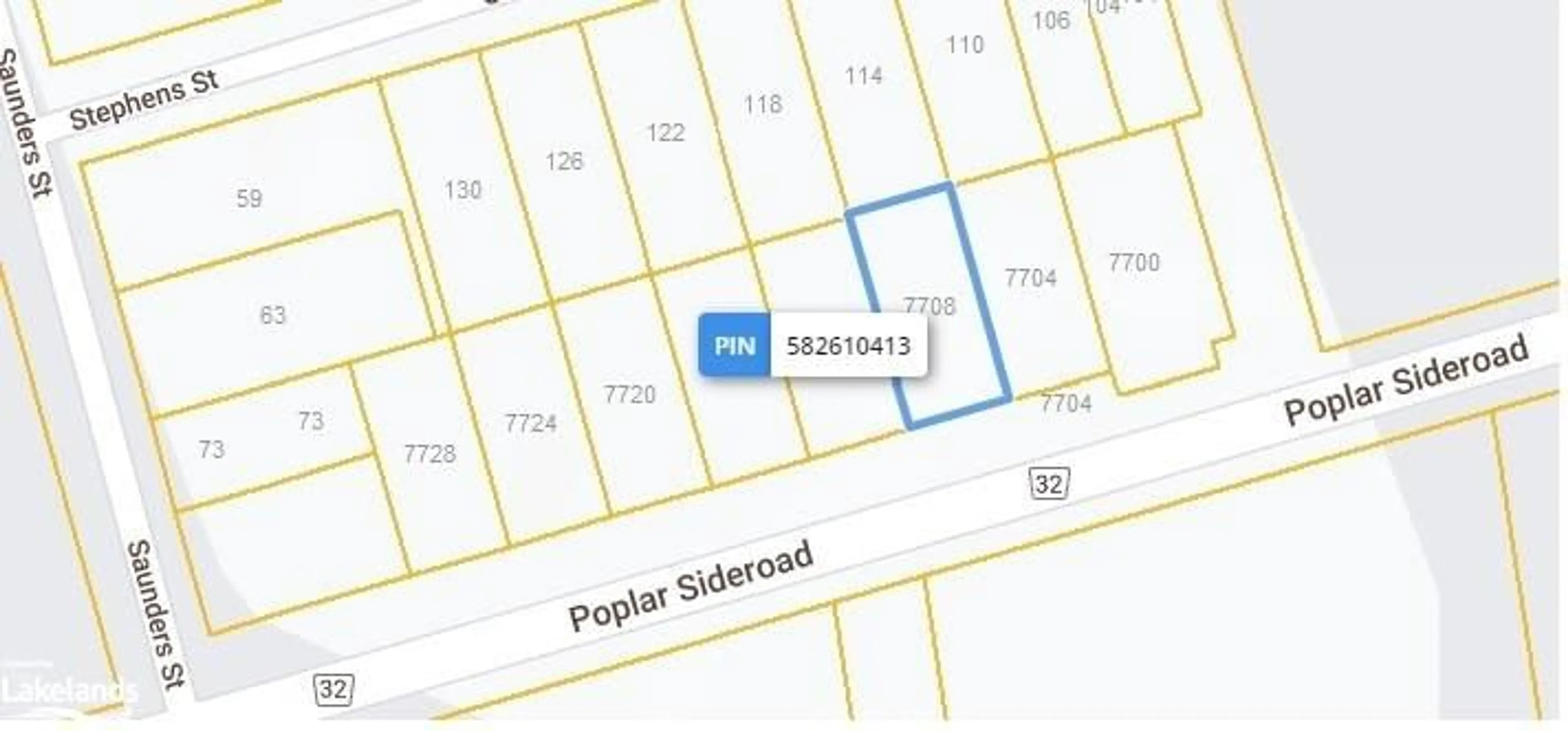 Picture of a map for 7708 Poplar Side Road, Collingwood Ontario L9Y 0G5