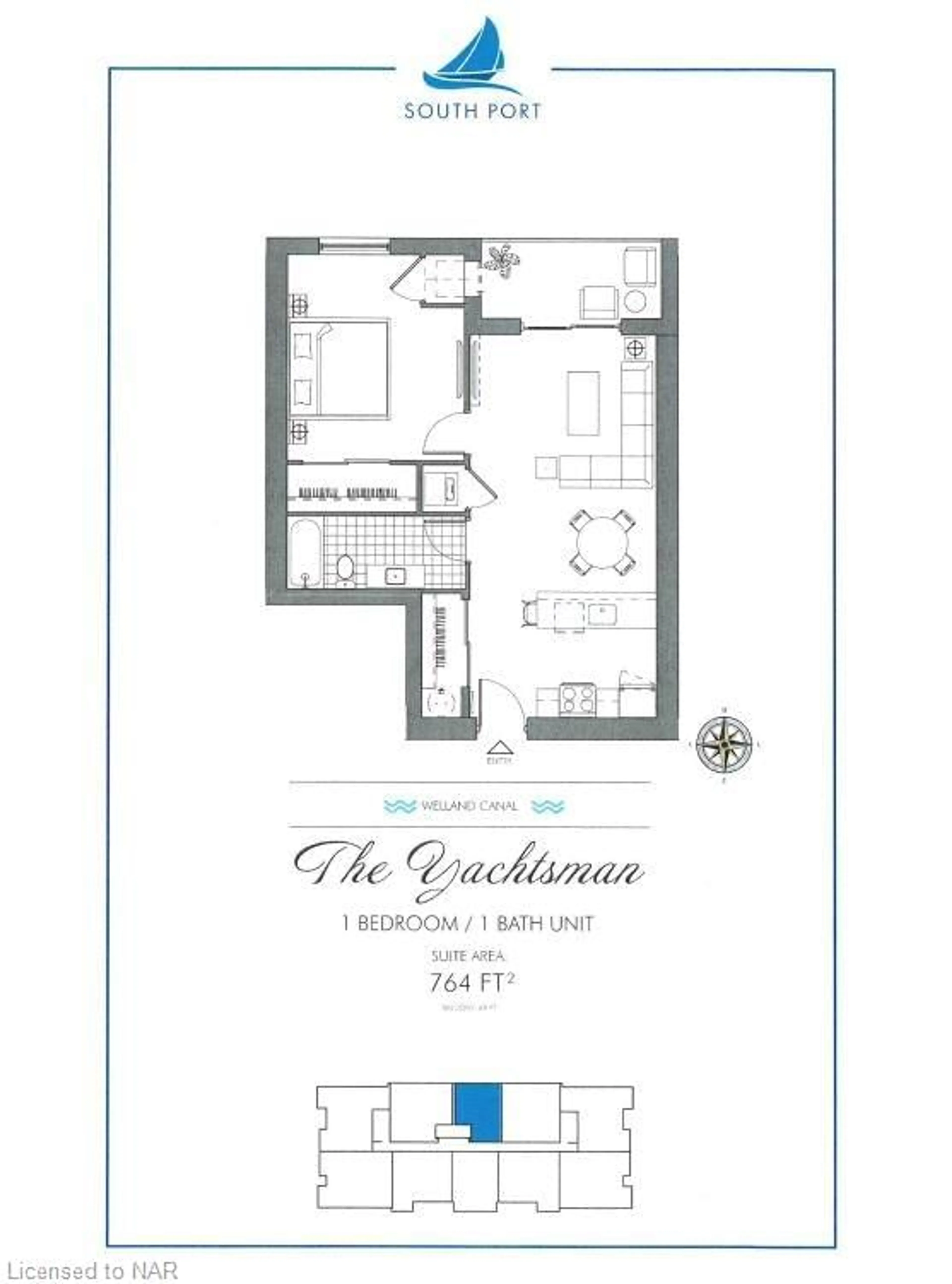 Floor plan for 118 West St #703, Port Colborne Ontario L3K 4E6