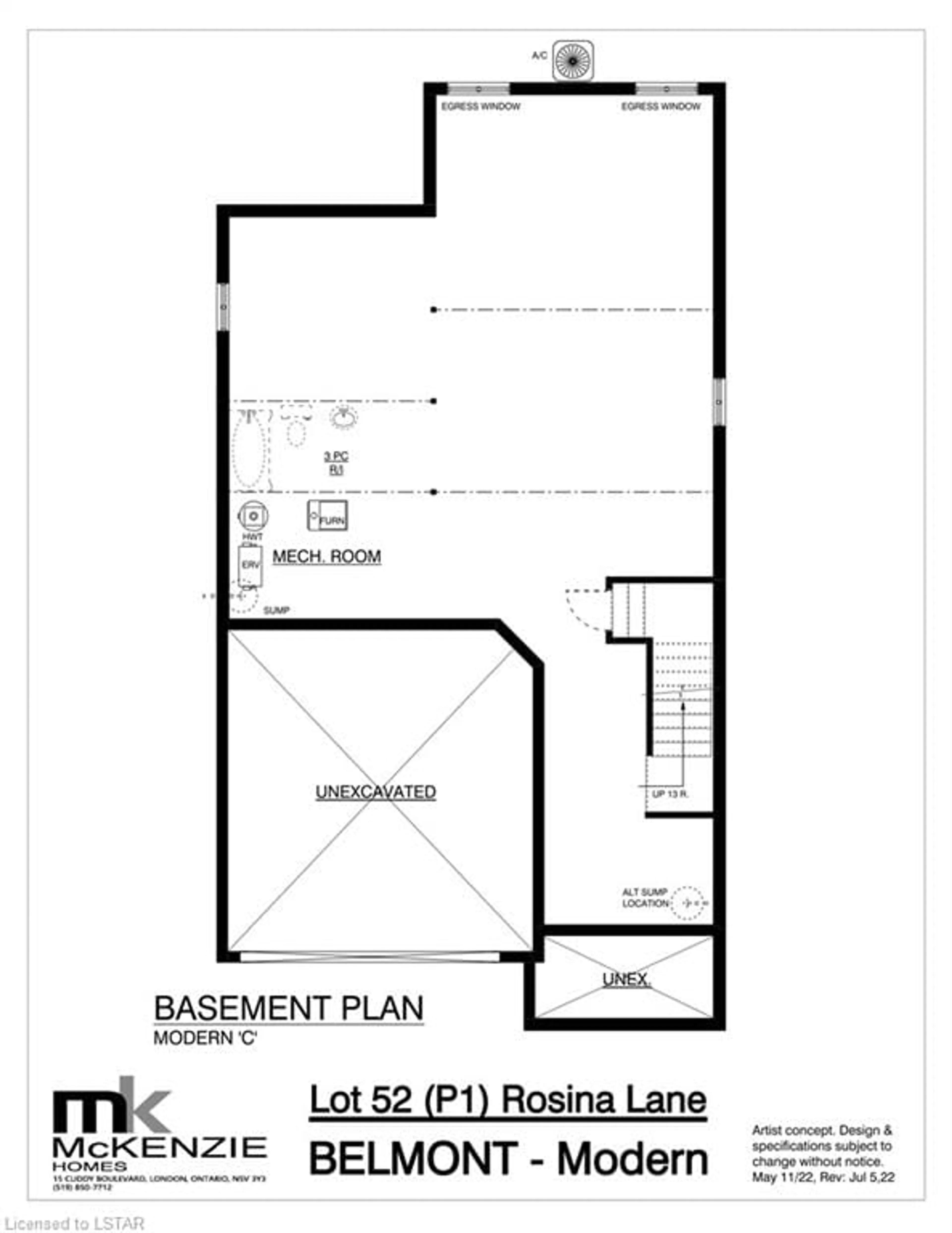 Floor plan for 36 Rosina Lane, Thamesford Ontario N0M 2N0