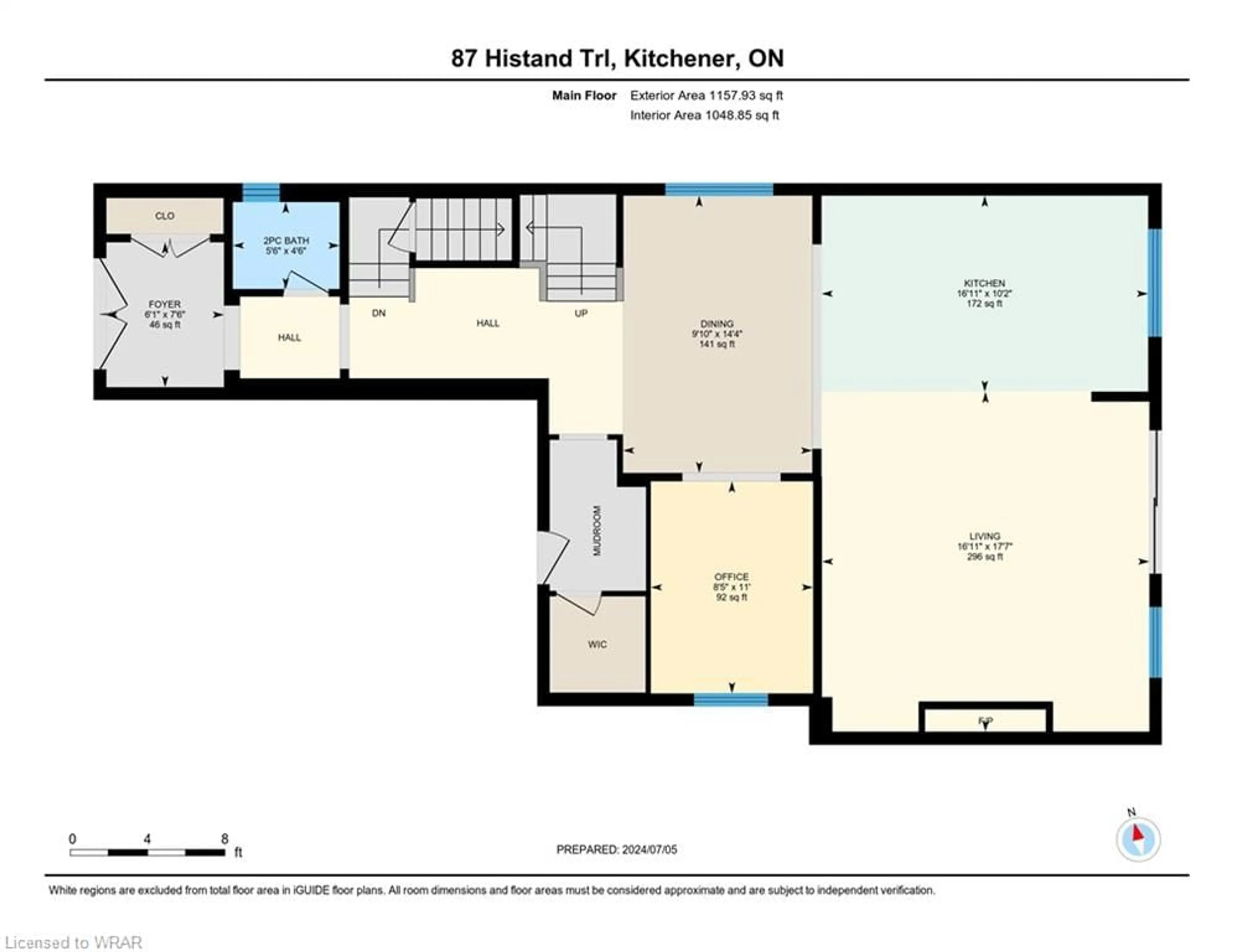 Floor plan for 87 Histand Trail, Kitchener Ontario N2R 0S2