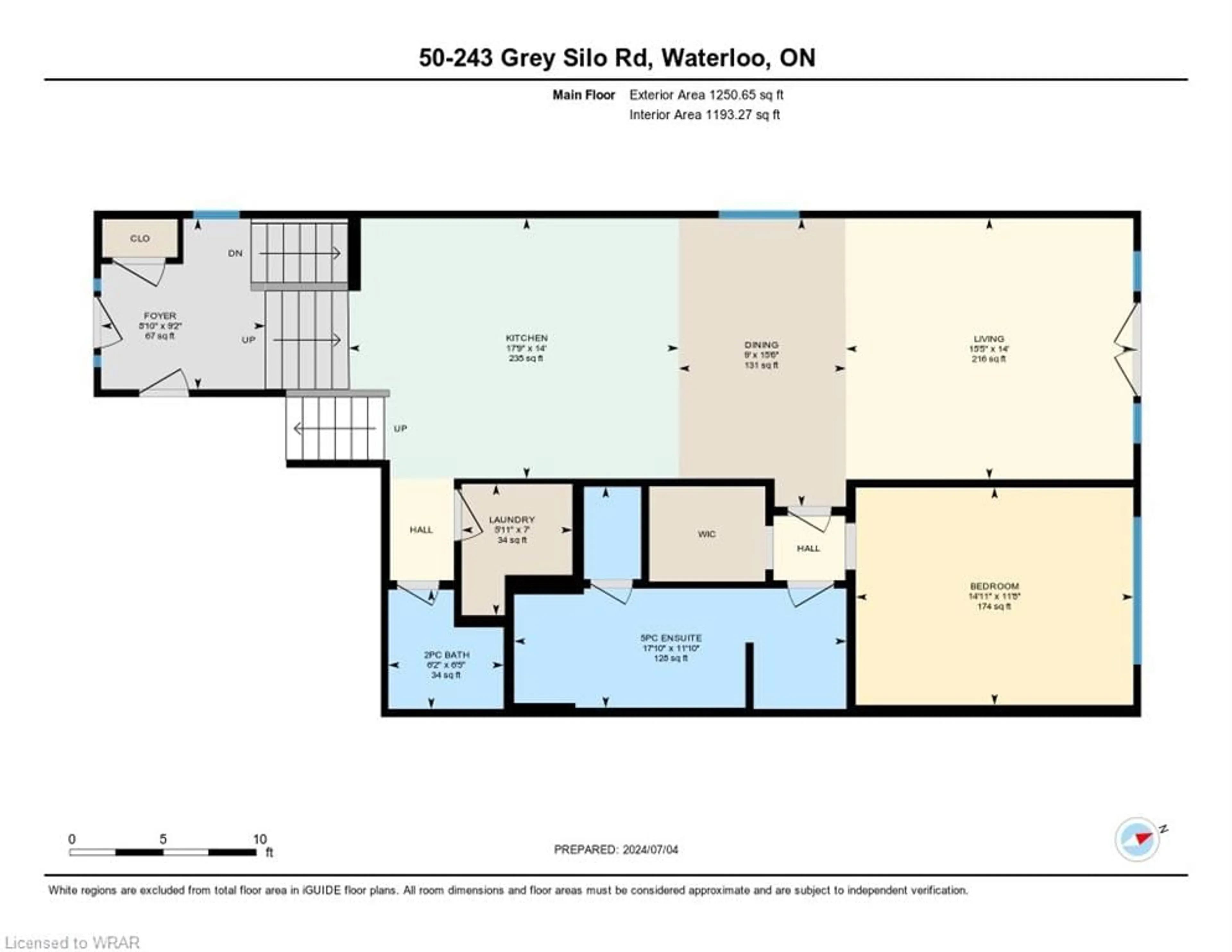 Floor plan for 243 Grey Silo Rd #50, Waterloo Ontario N2K 0B9