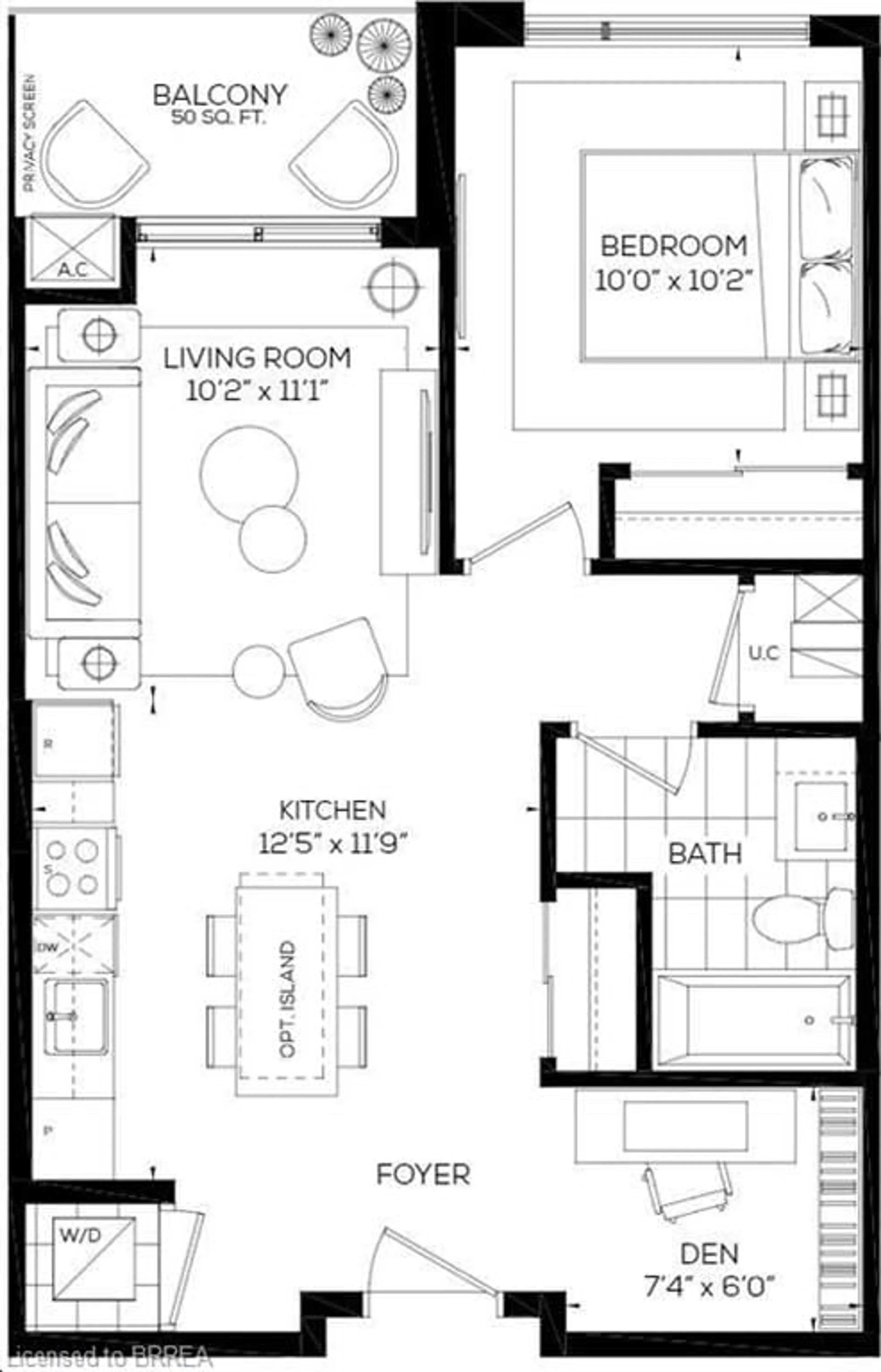 Floor plan for 457 Plains Rd #409, Burlington Ontario L7T 0B8