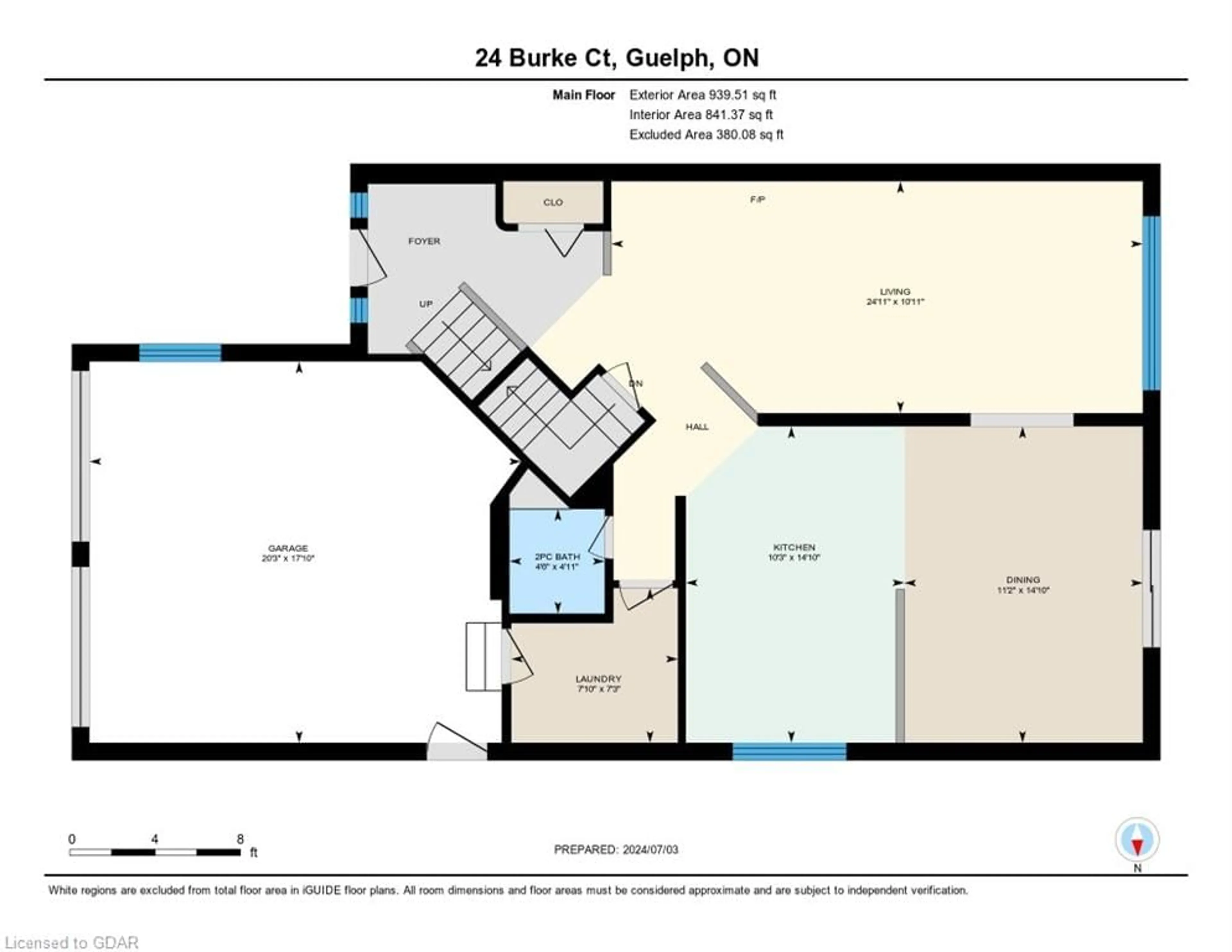 Floor plan for 24 Burke Crt, Guelph Ontario N1L 1J2