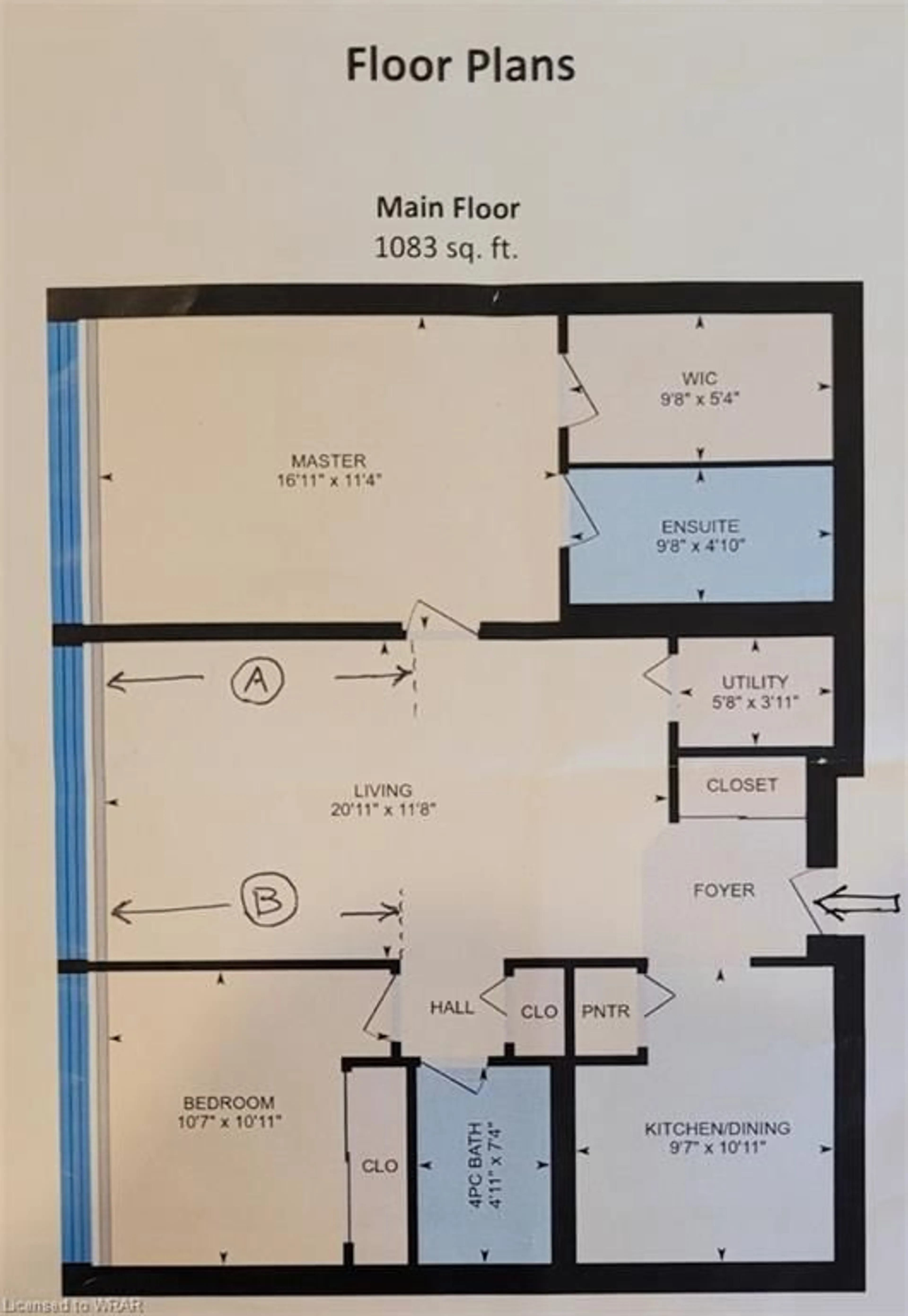 Floor plan for 3227 King St #608, Kitchener Ontario N2A 3Z9