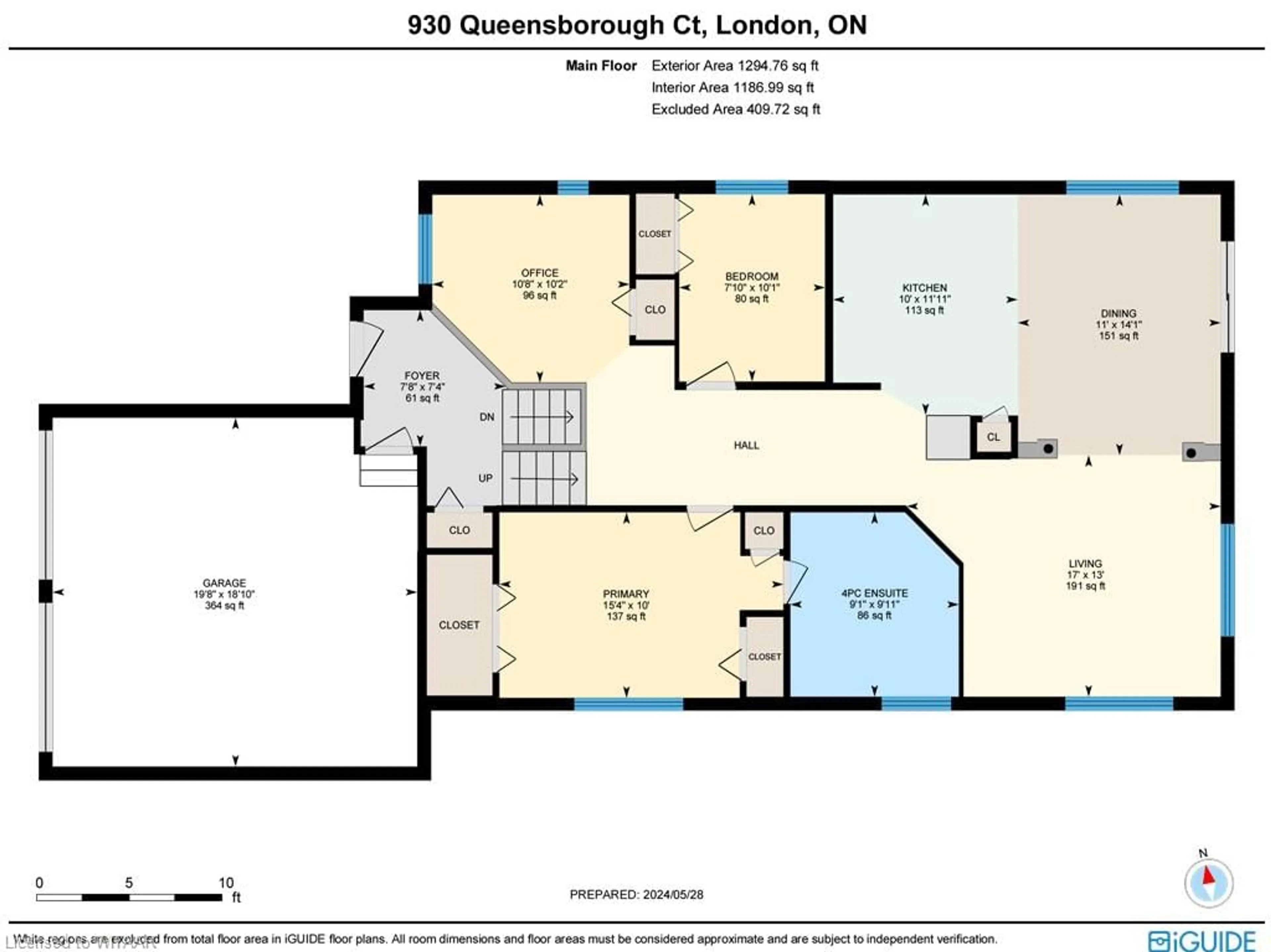 Floor plan for 930 Queensborough Crt, London Ontario N6G 5K1