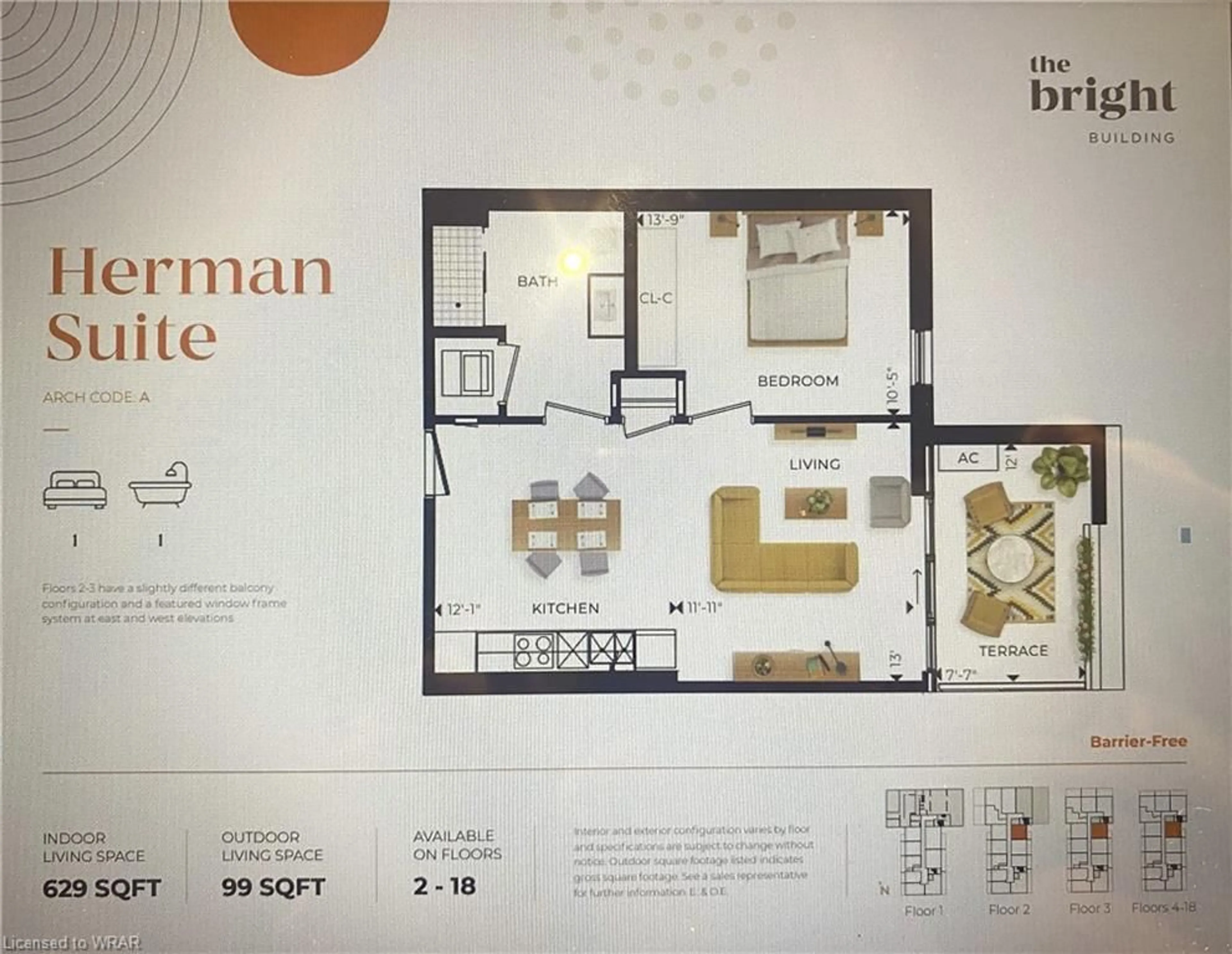 Floor plan for 741 King St #1706, Kitchener Ontario N2G 0E9